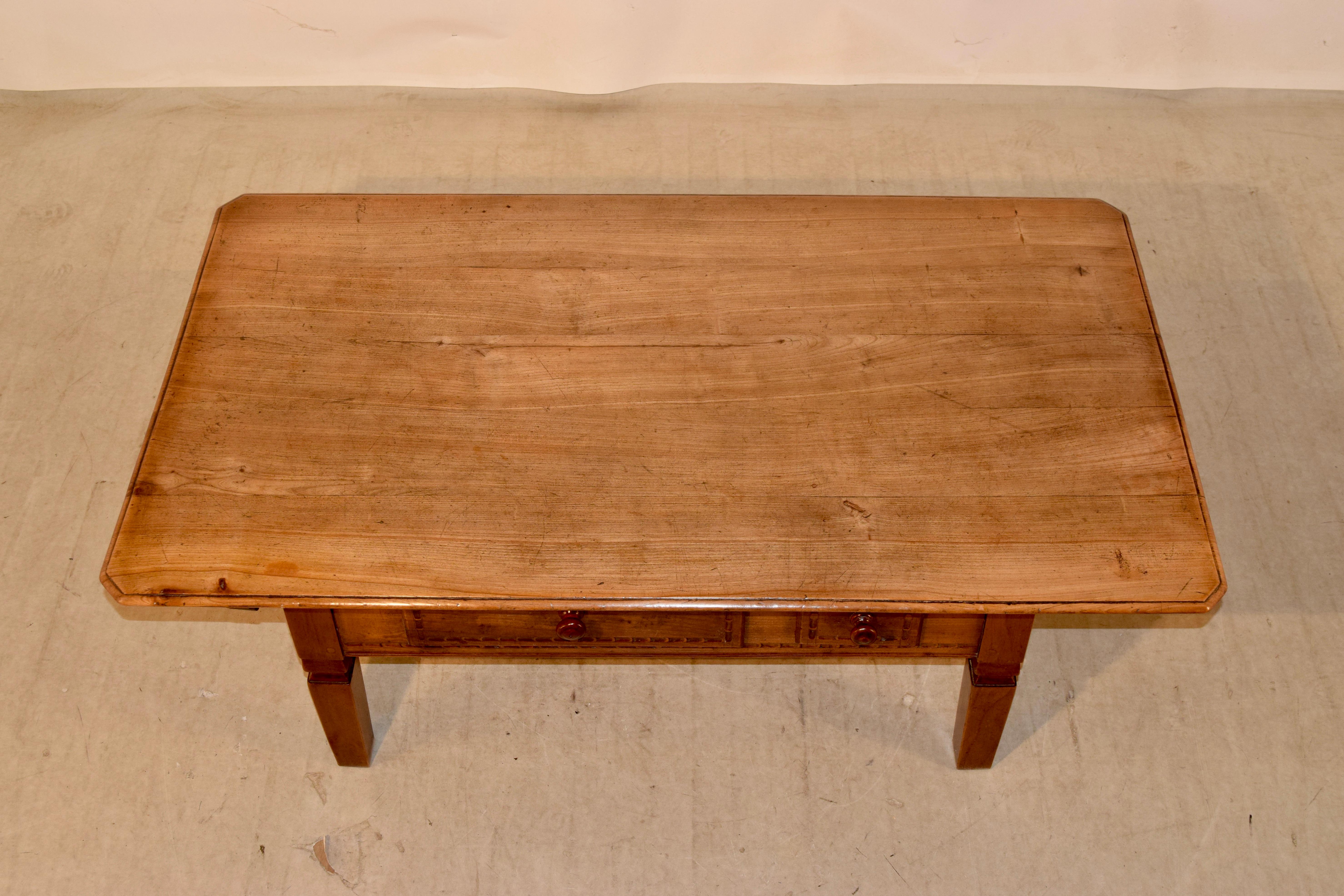 19th Century Swiss Coffee Table with Two Drawers For Sale 2