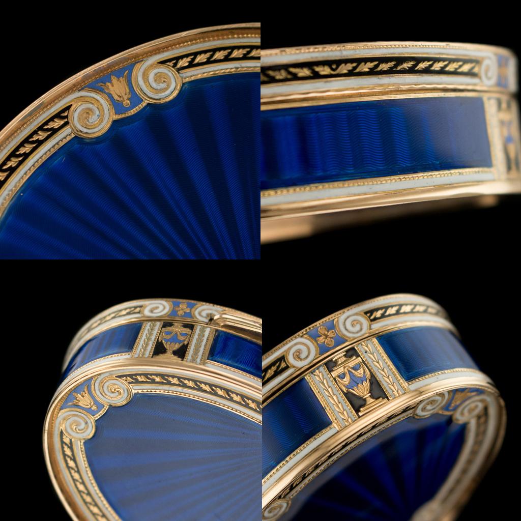 19th Century Swiss Gold and Hand Painted Enamel Snuff Box, circa 1800 7