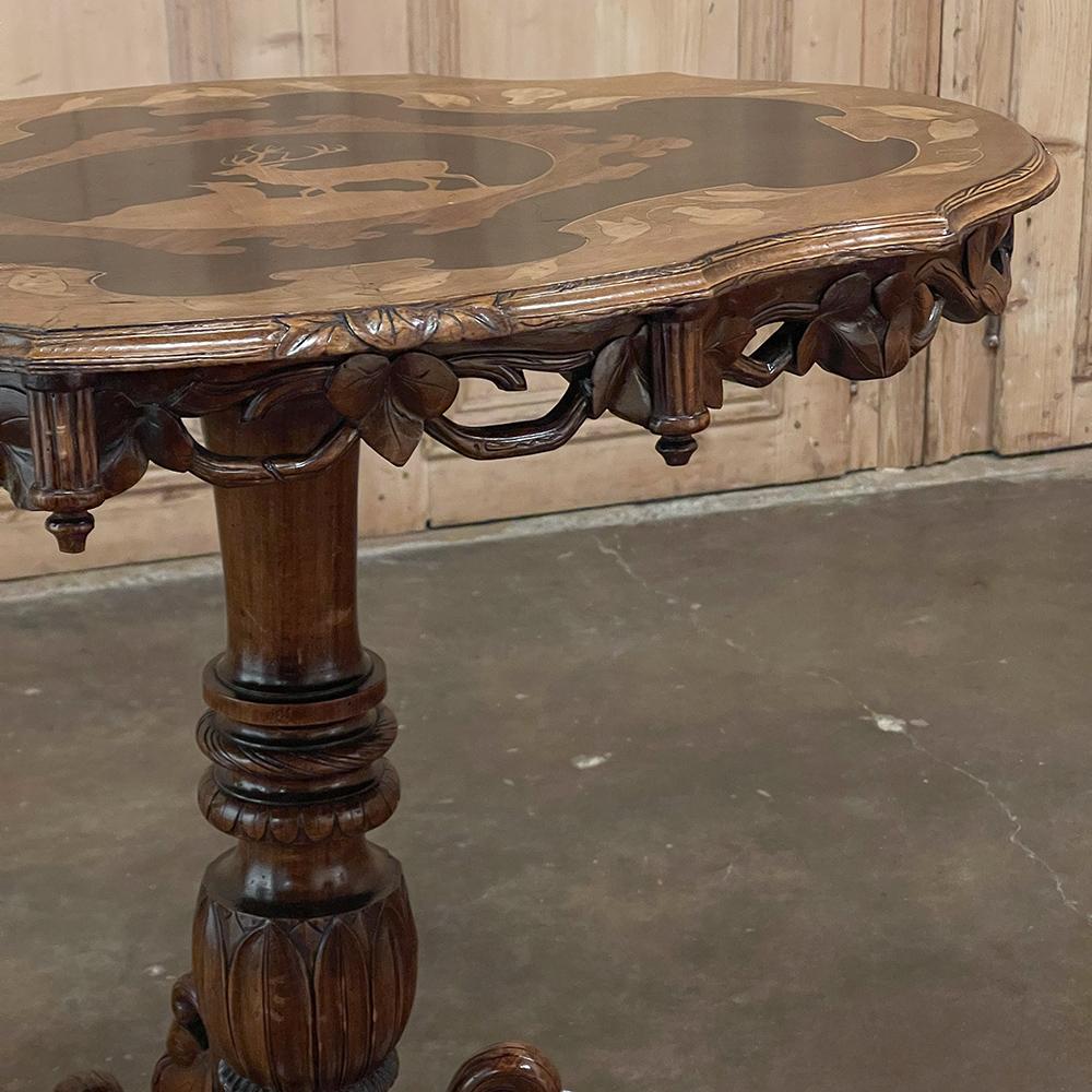 19th Century Swiss Inlaid Tilt-Top Center Table For Sale 8