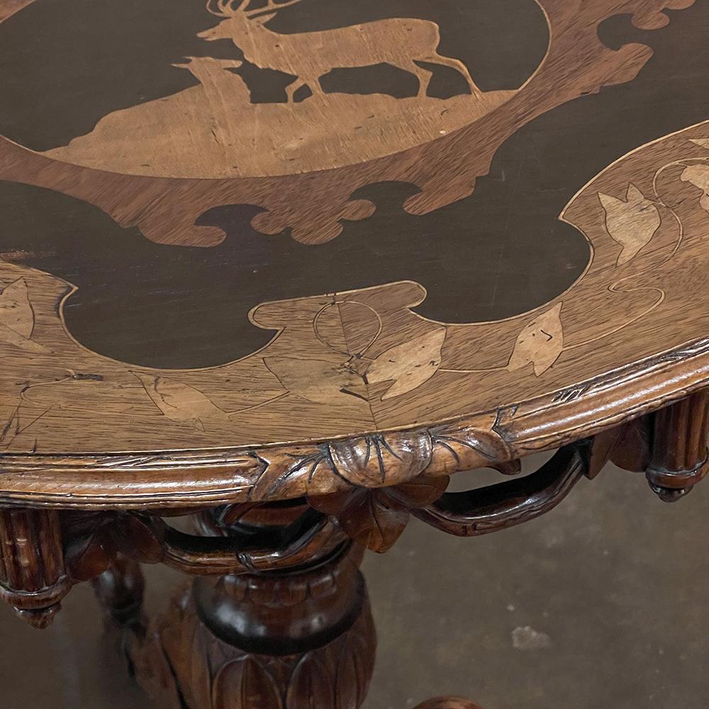 19th Century Swiss Inlaid Tilt-Top Center Table For Sale 9