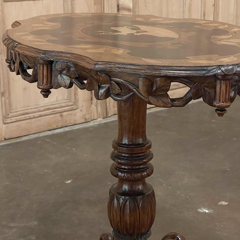 19th Century Swiss Inlaid Tilt-Top Center Table For Sale 10