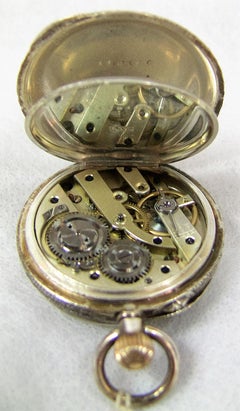 19th Century Swiss Ladies L Excelsior Silver Pocket Watch