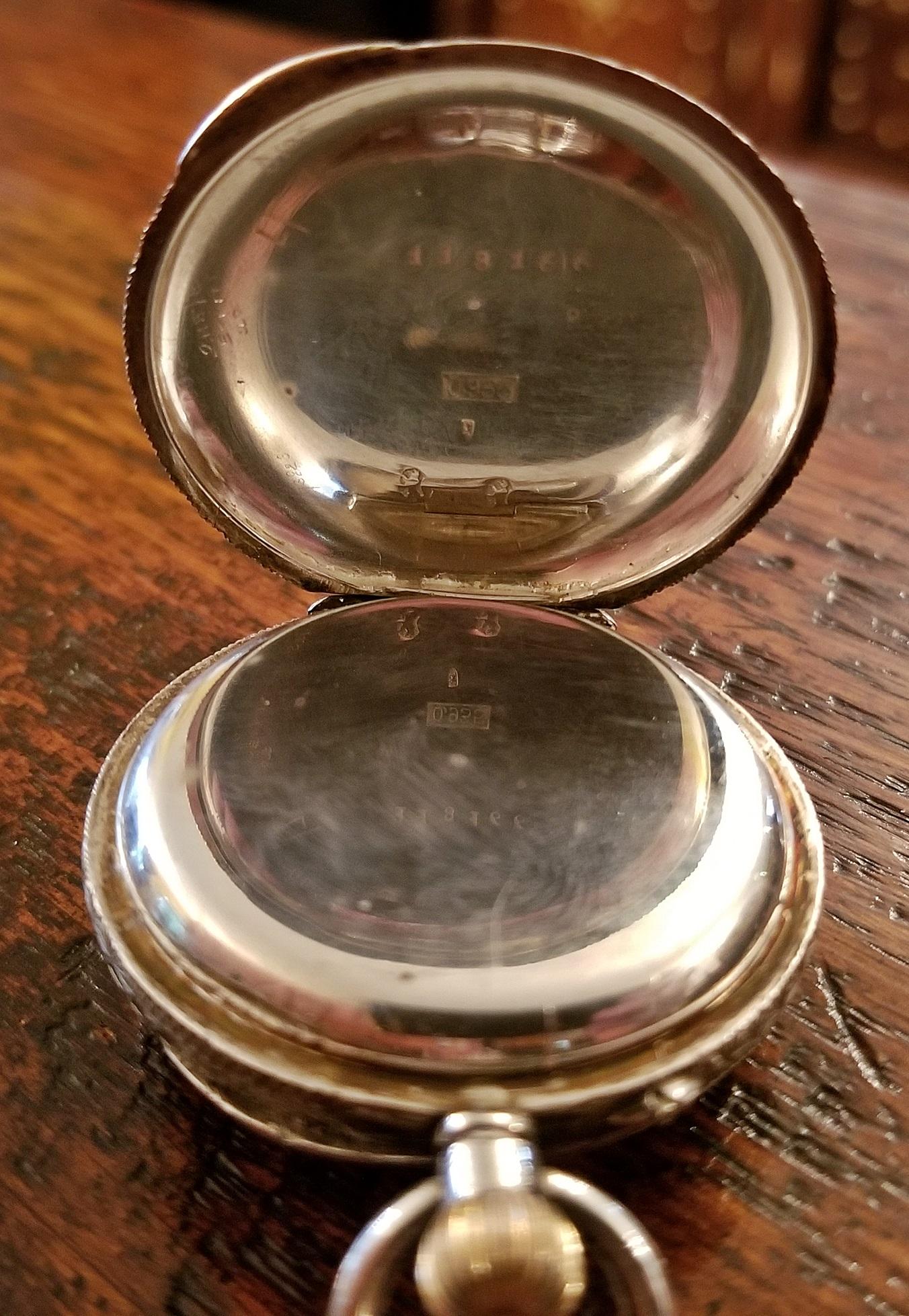 Orologio da tasca svizzero da donna L Excelsior in argento del XIX secolo in vendita 2