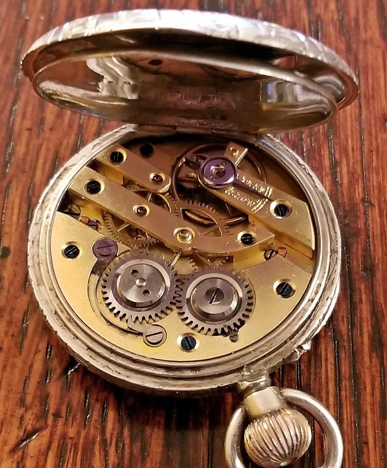 19th Century Swiss Ladies Silver Pocket Watch, Half Hunter – ‘EZ’ Makers Mark 5