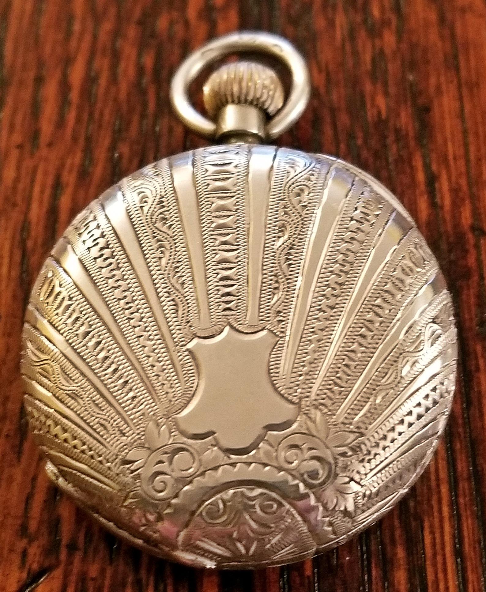 19th Century Swiss Ladies Silver Pocket Watch, Half Hunter – ‘EZ’ Makers Mark 8