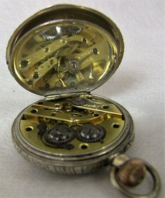 19th Century Swiss Ladies Silver Pocket Watch, Half Hunter – ‘EZ’ Makers Mark