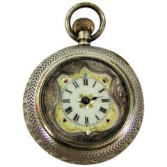 19th Century Swiss Ladies Silver Pocket Watch, Half Hunter – ‘EZ’ Makers Mark