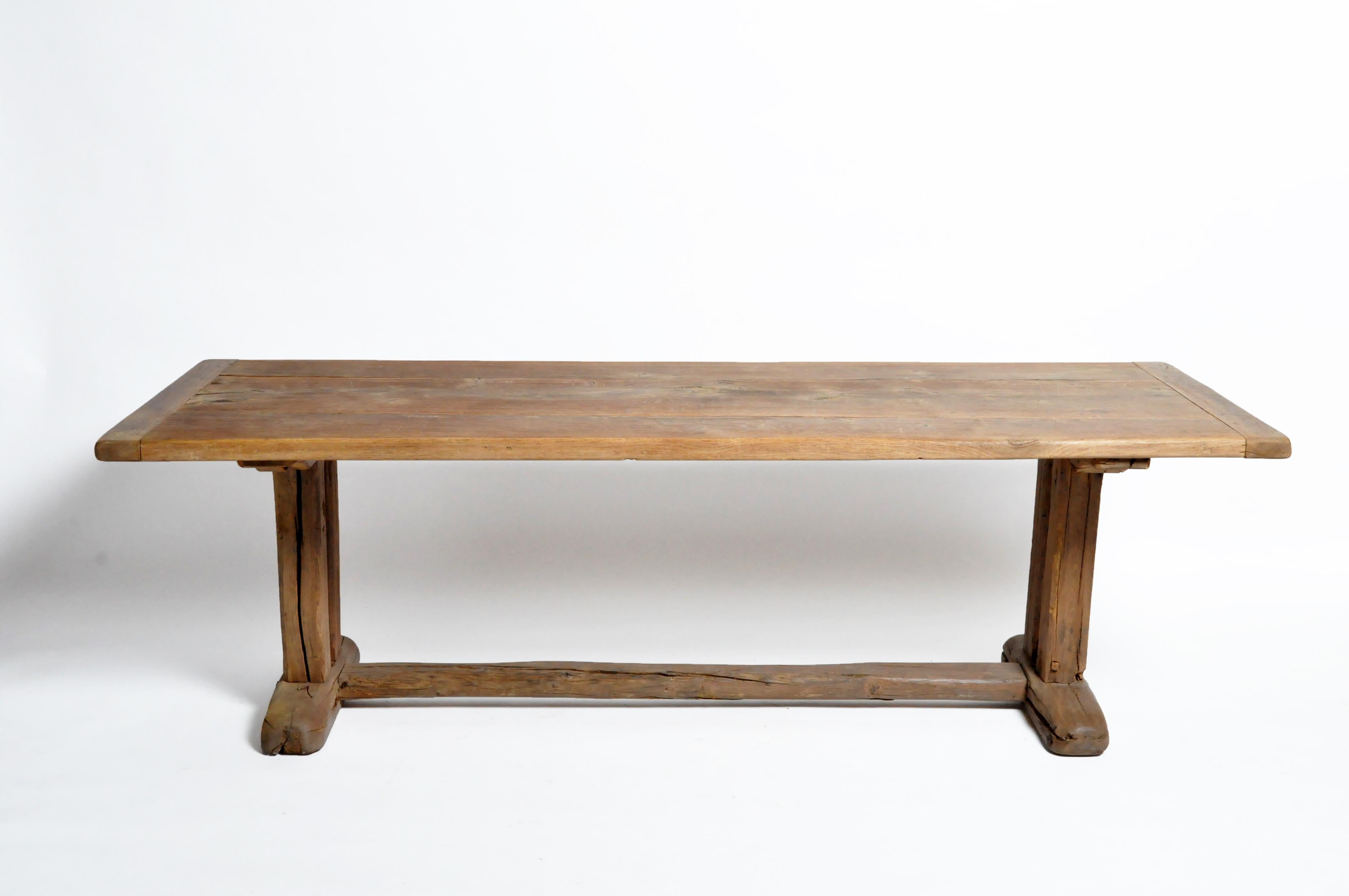 19th Century Swiss Oakwood Farm Table In Good Condition In Chicago, IL