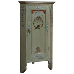 19th Century Swiss Painted Corner Cabinet