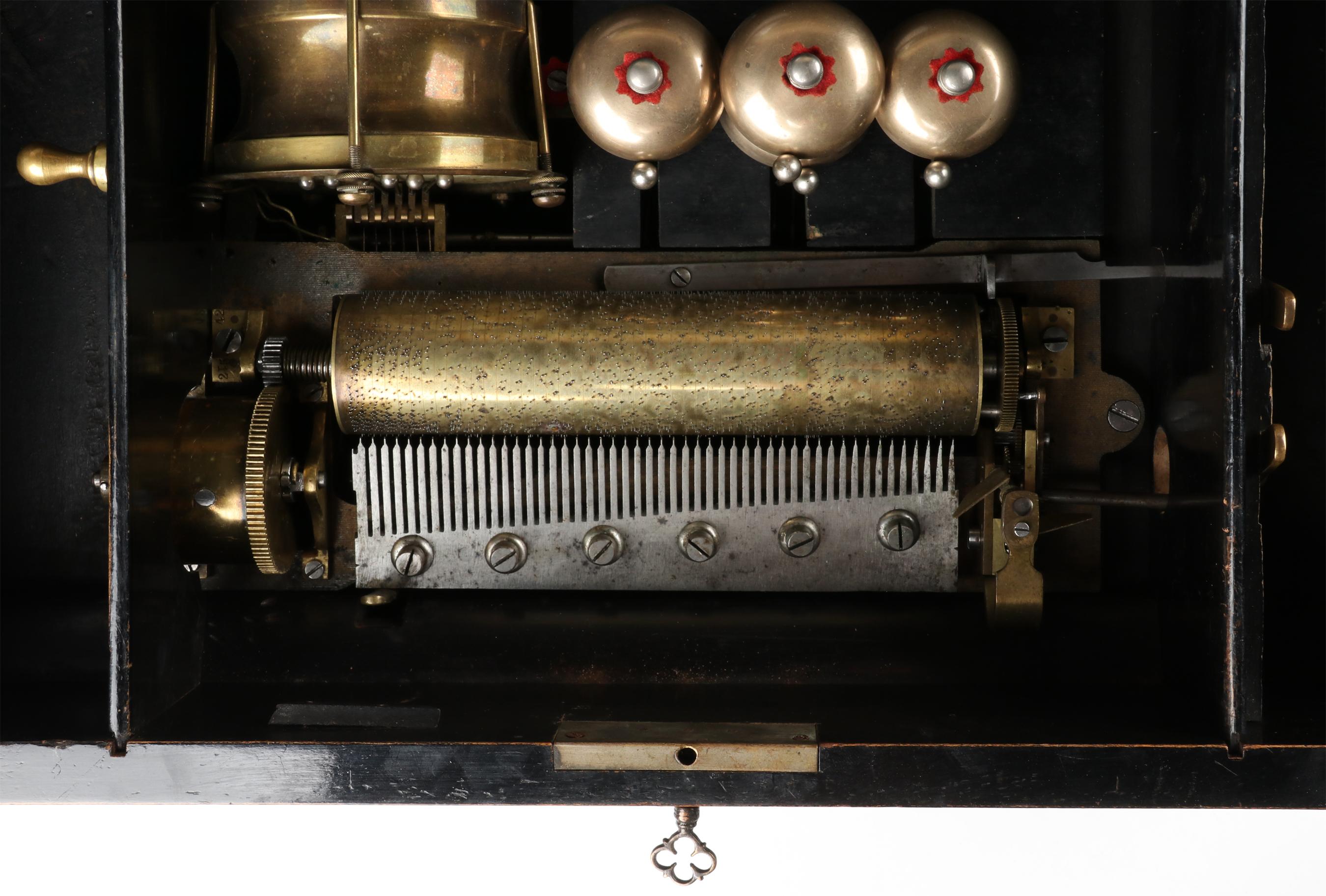 Veneer 19th Century Swiss Polyphone Cylinder Music Box Drums