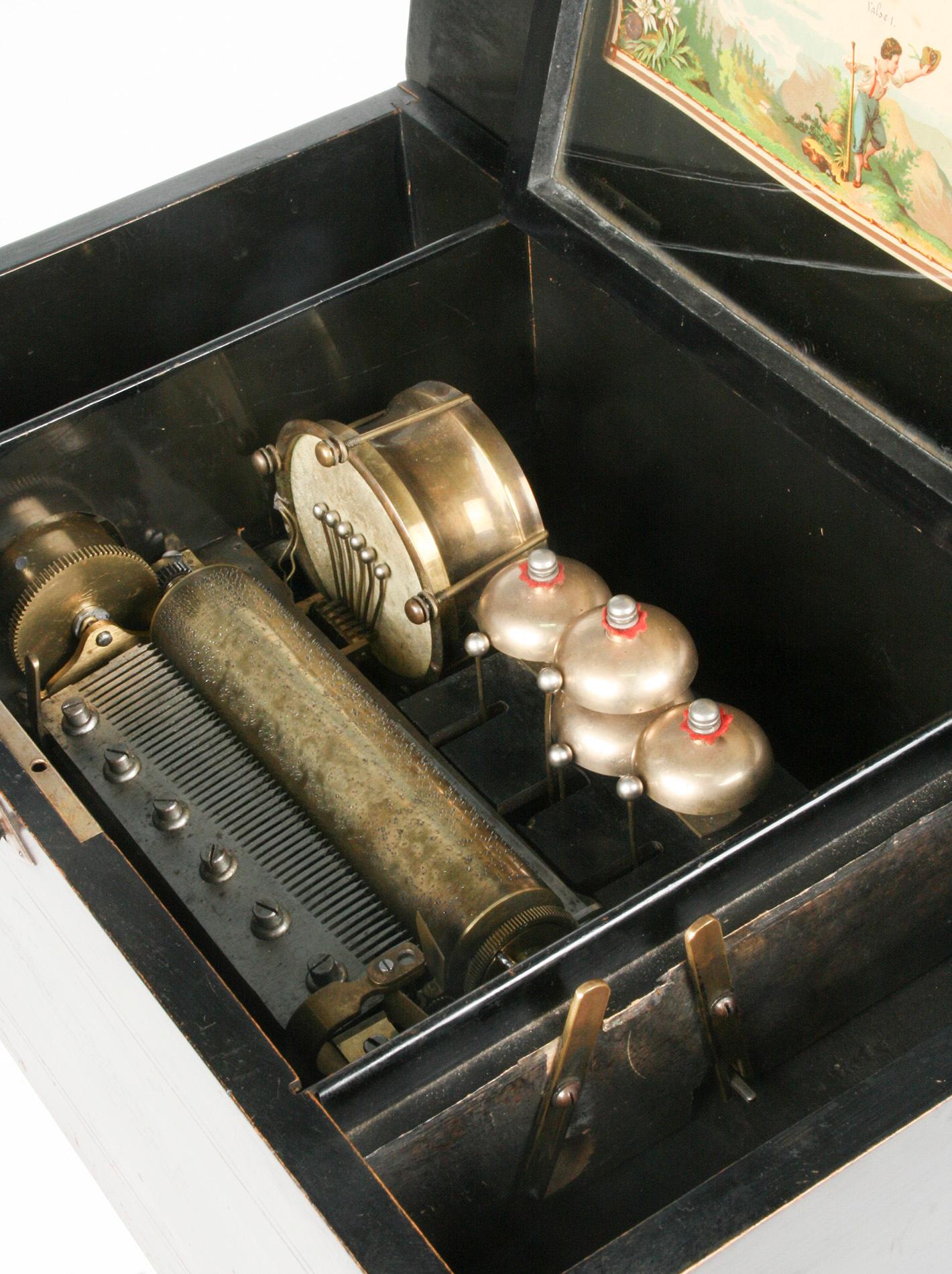 19th Century Swiss Polyphone Cylinder Music Box Drums 2