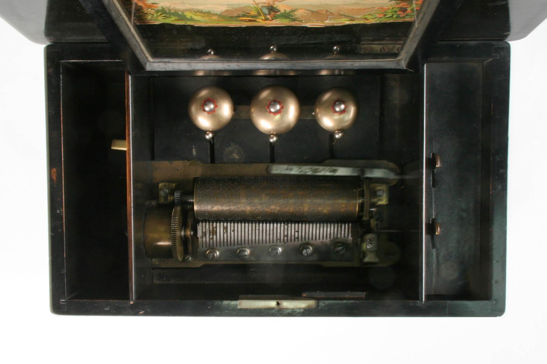 Veneer 19th Century Swiss Polyphone Cylinder Music Box