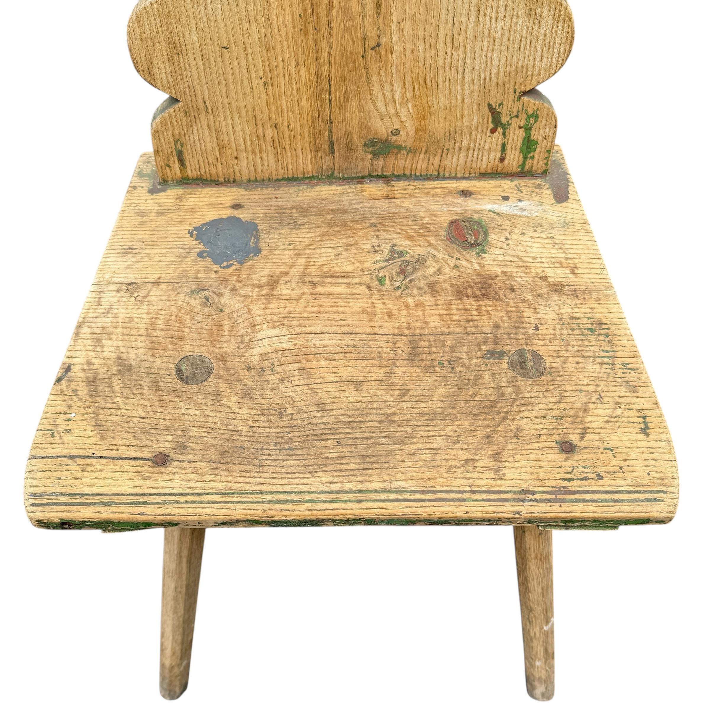 Silla auxiliar tirolés suiza del siglo XIX en venta 4