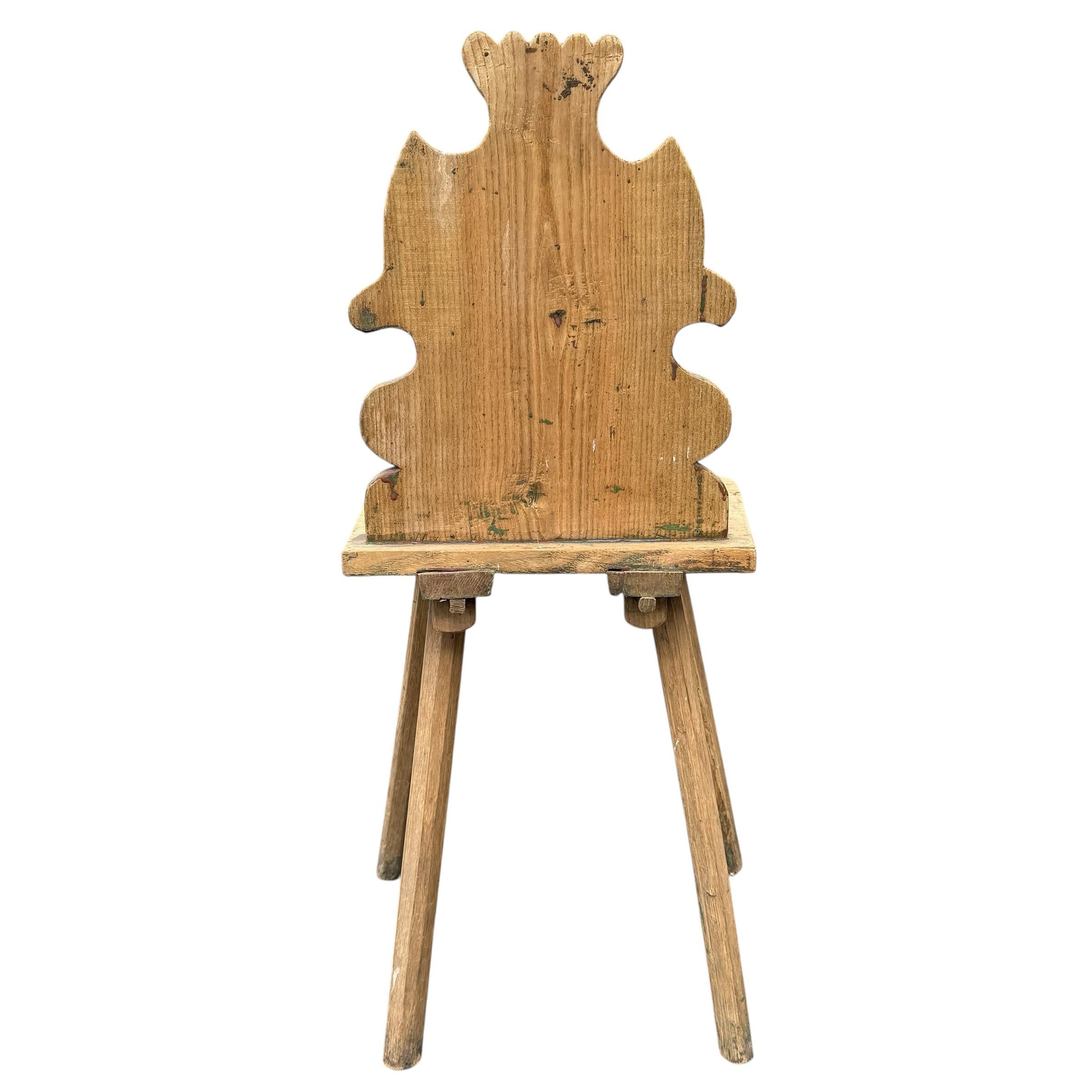Silla auxiliar tirolés suiza del siglo XIX en Bueno estado para la venta en Chicago, IL