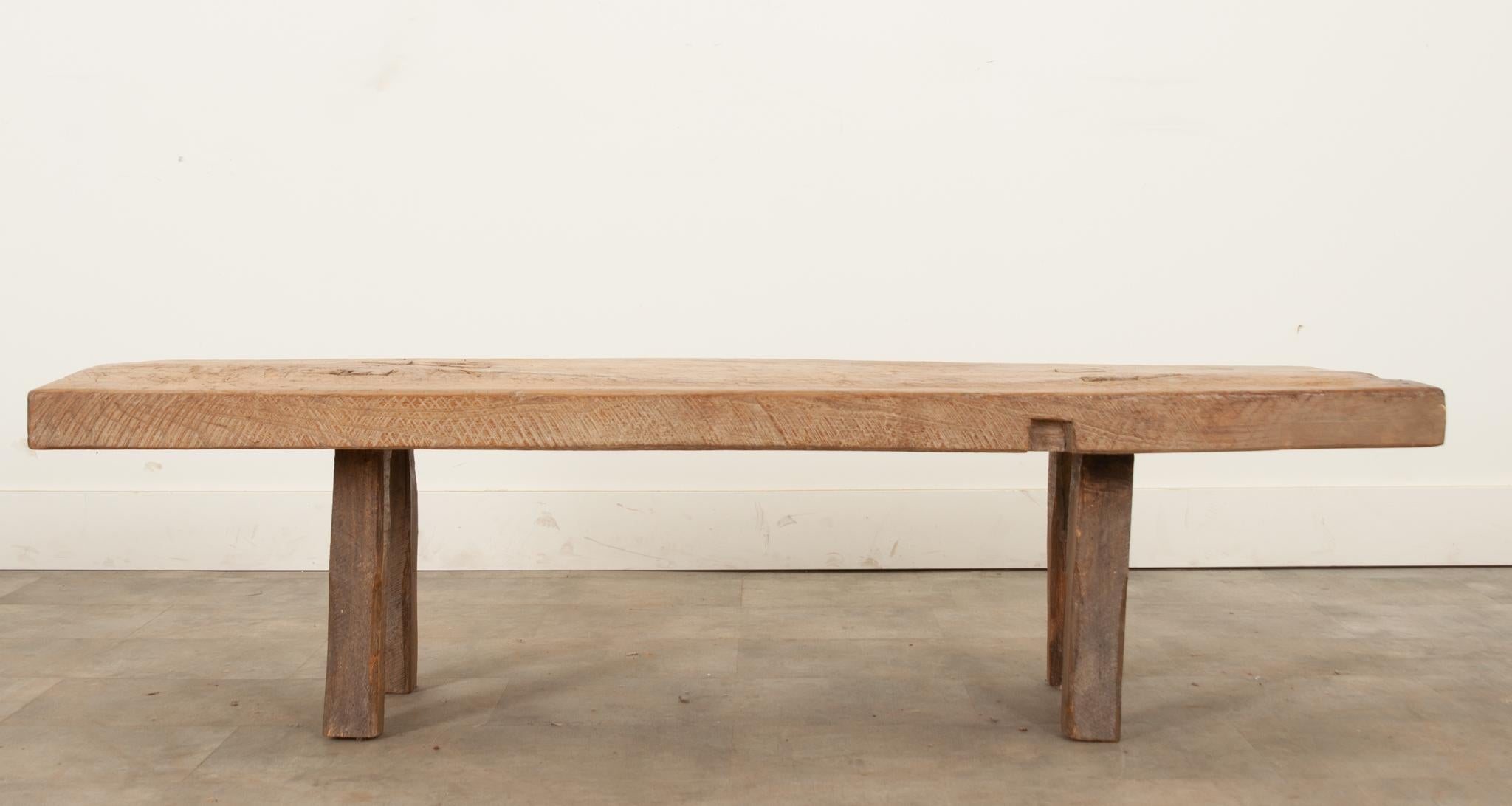 This coffee table is the perfect rustic element for any interior. Hand Felled during the 1860’s from a single board of solid sycamore wood, it has gained a fantastic patina from years of everyday use. You can see the square joinery on top where the