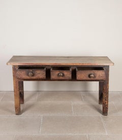 19th Century Sycamore Top Preparation Table