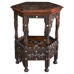 19th Century Syrian Moorish 2 tier table  