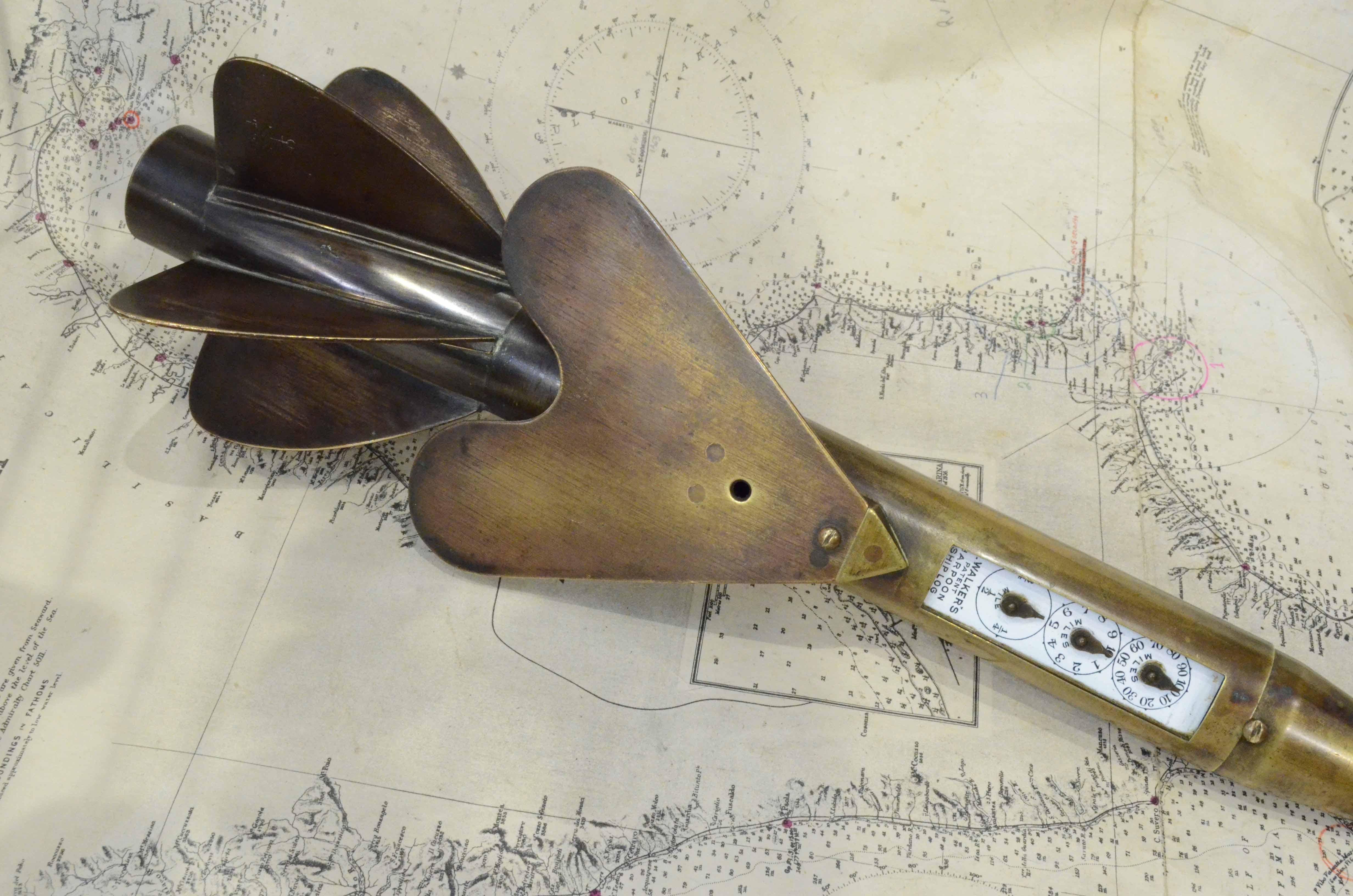 19th Century T Walker’s Patent Harpoon Ship Log a 1 London Antique Maritime Tool In Good Condition In Milan, IT