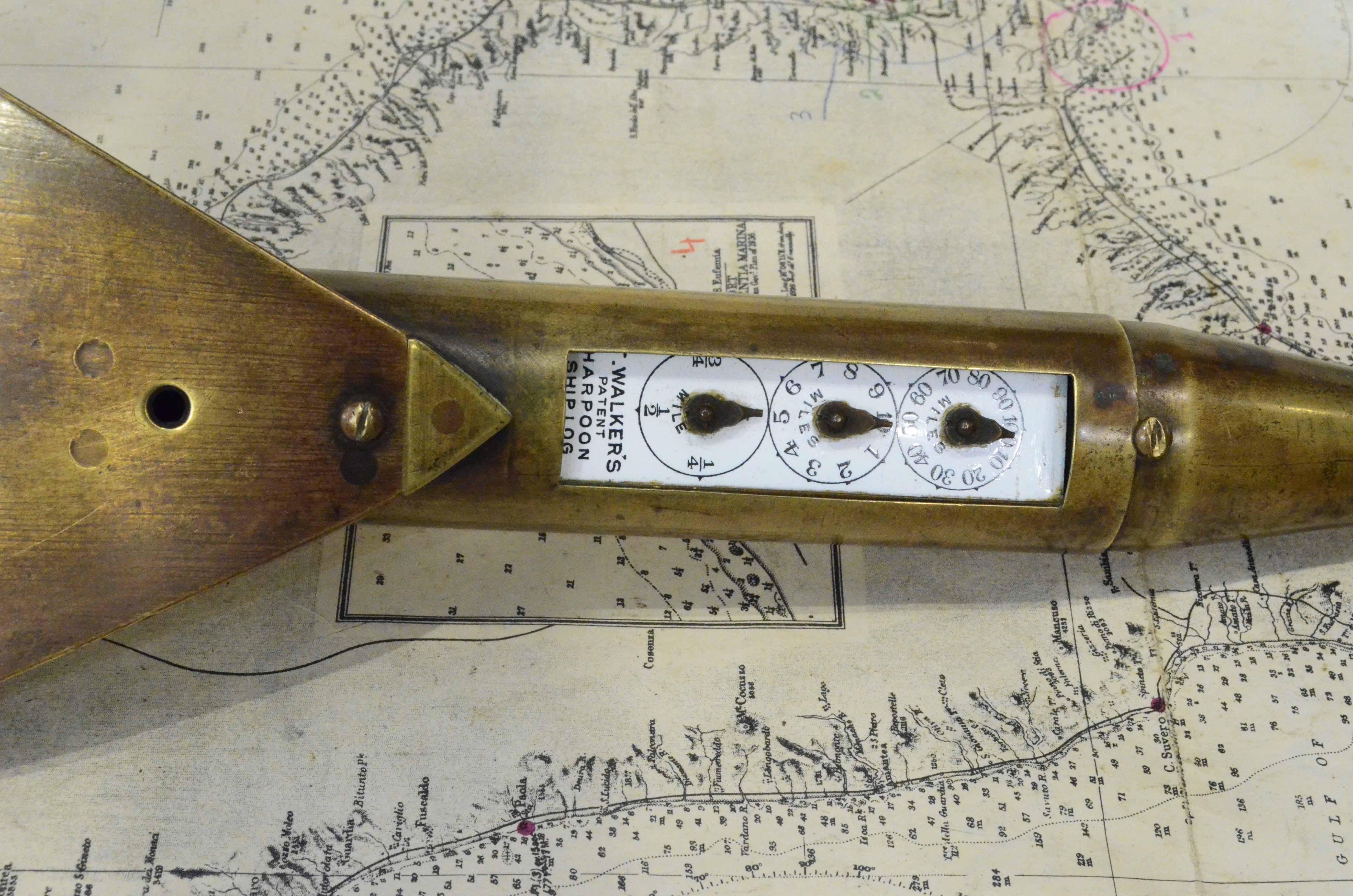 Mid-19th Century 19th Century T Walker’s Patent Harpoon Ship Log a 1 London Antique Maritime Tool