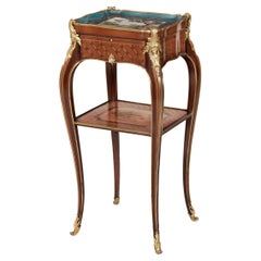 19th Century Table Ambulante with Blue 'Sèvres' Porcelain Top