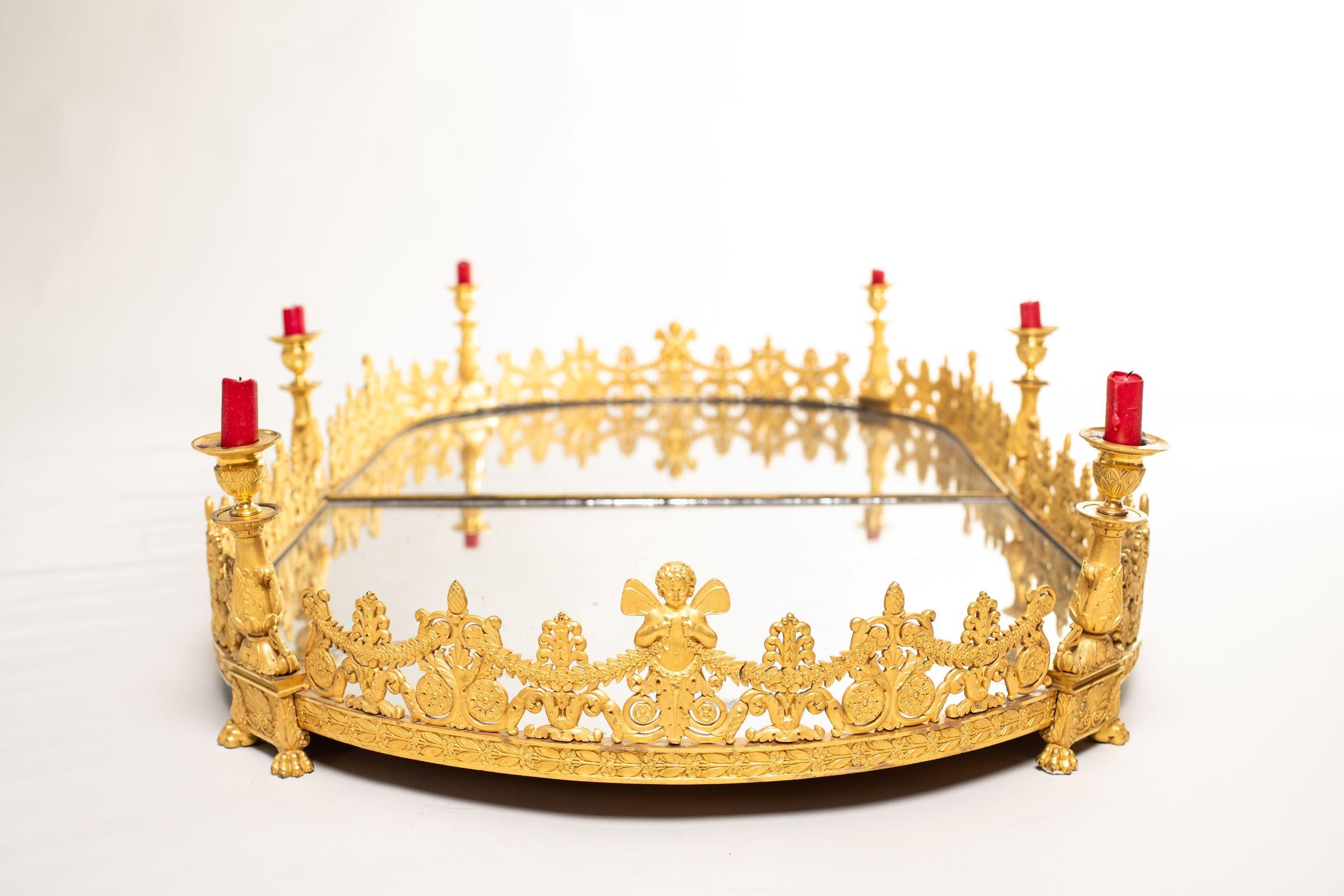 Gilt 19th Century Table Centrepiece (Surtout De Table) Paris 1825–1830 Fire-Gilded For Sale
