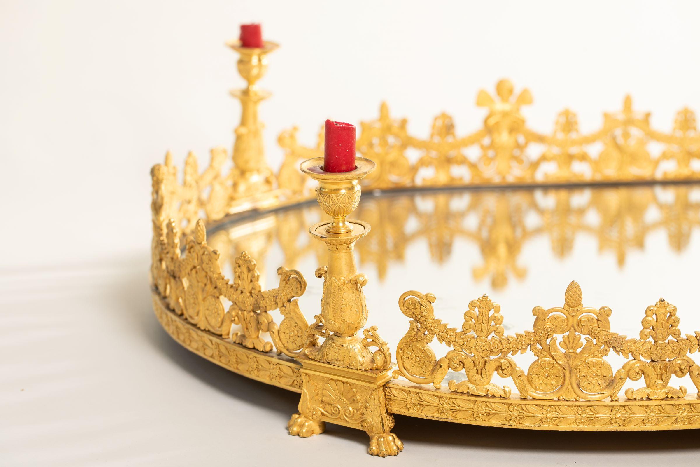 Brass 19th Century Table Centrepiece (Surtout De Table) Paris 1825–1830 Fire-Gilded For Sale