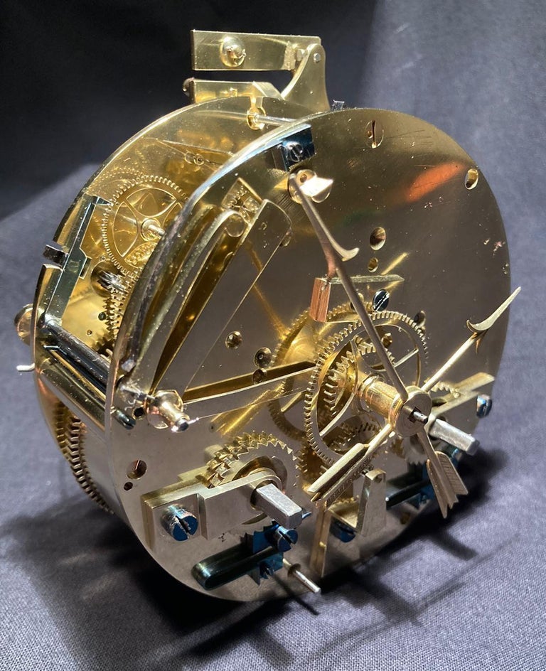 19th Century Table Clock with Calendar, Ebonized Wood, France, circa