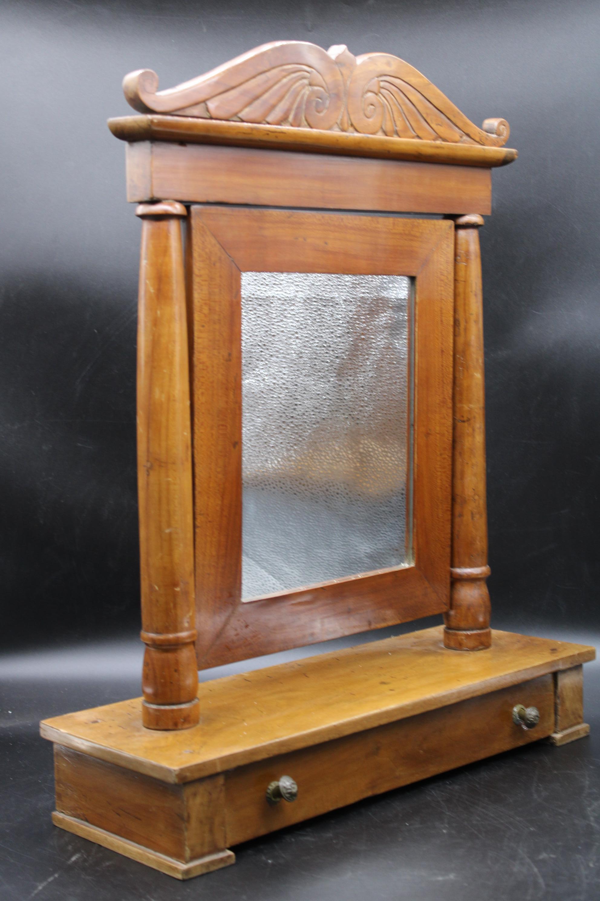 19th Century Table Mirror, Cherry Wood For Sale 4