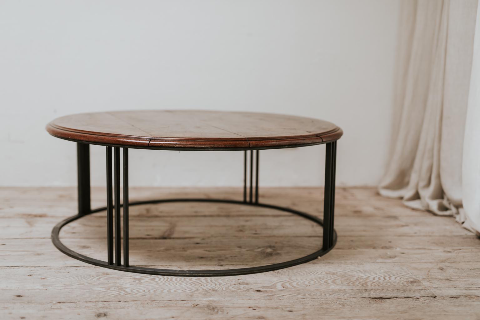 19th Century Table Top on Contemporary Iron Base 2