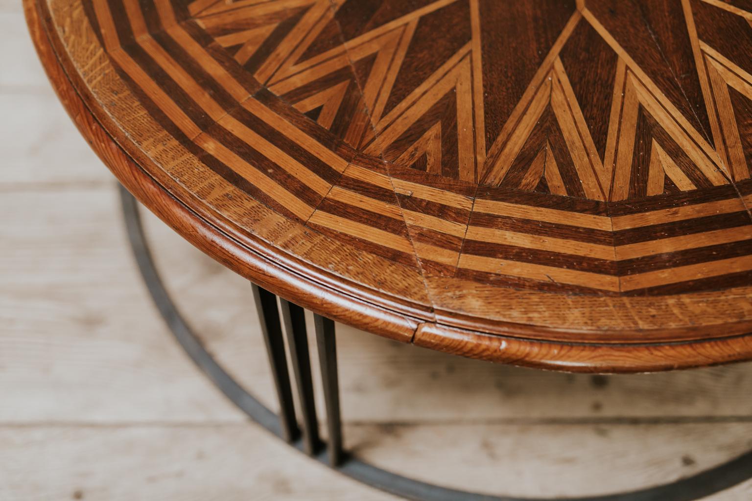 19th Century Table Top on Contemporary Iron Base 3