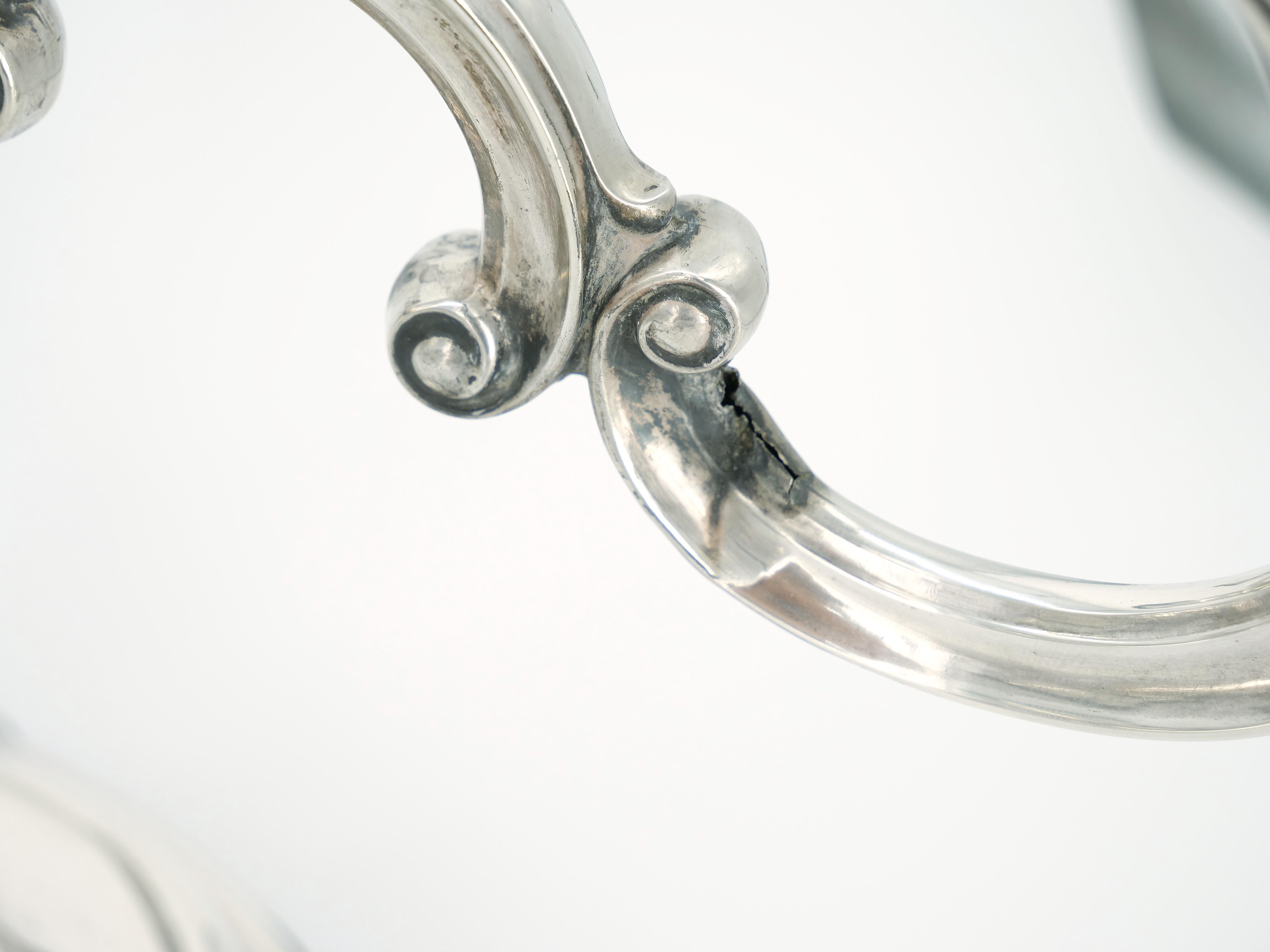 Servizio da tavola del XIX secolo Candelabro a cinque bracci in argento sterling / Base in Wood in vendita 1