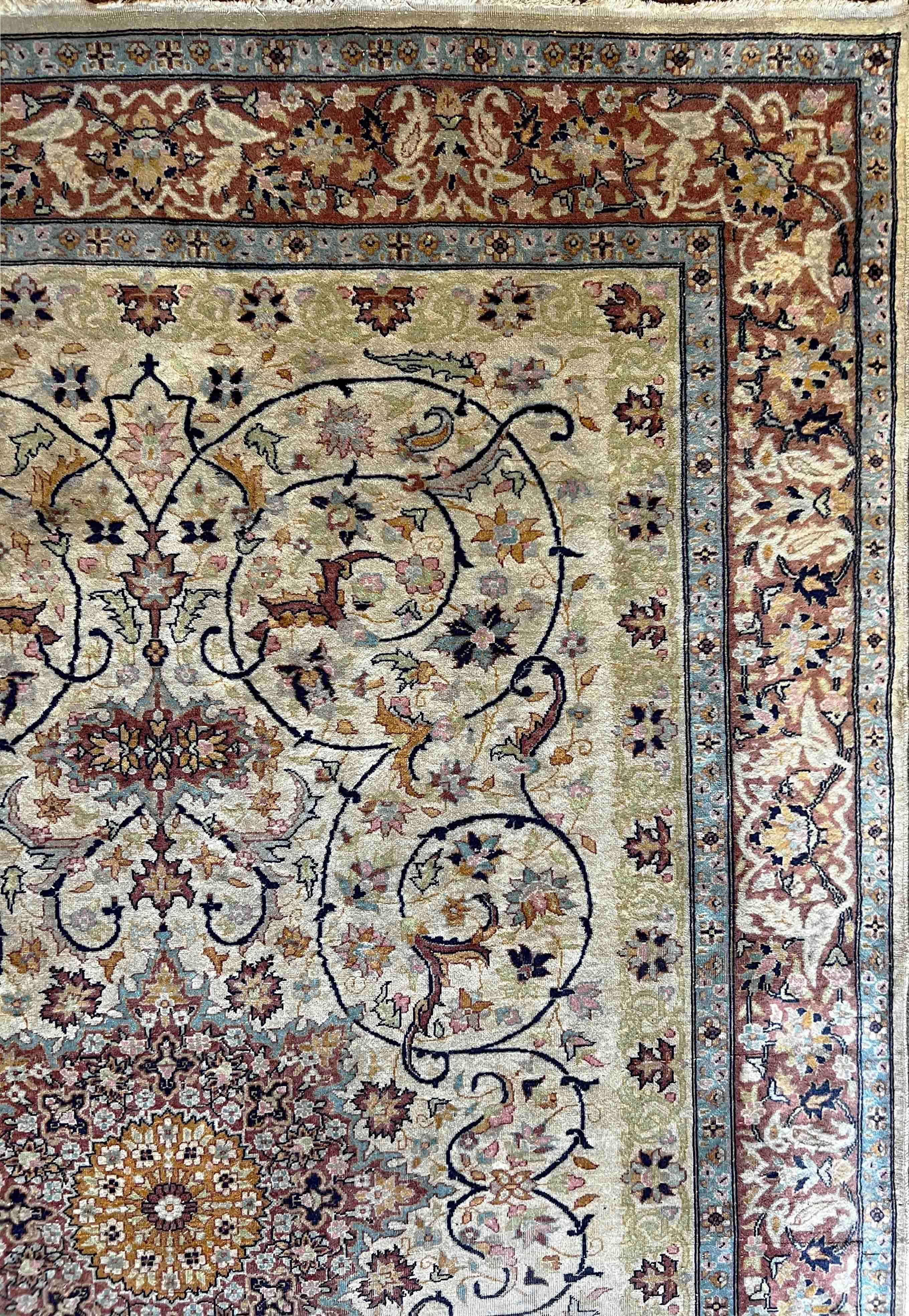 Persiano Tappeto persiano Tabriz del XIX secolo - 2m15x1m40 - No. 942 in vendita