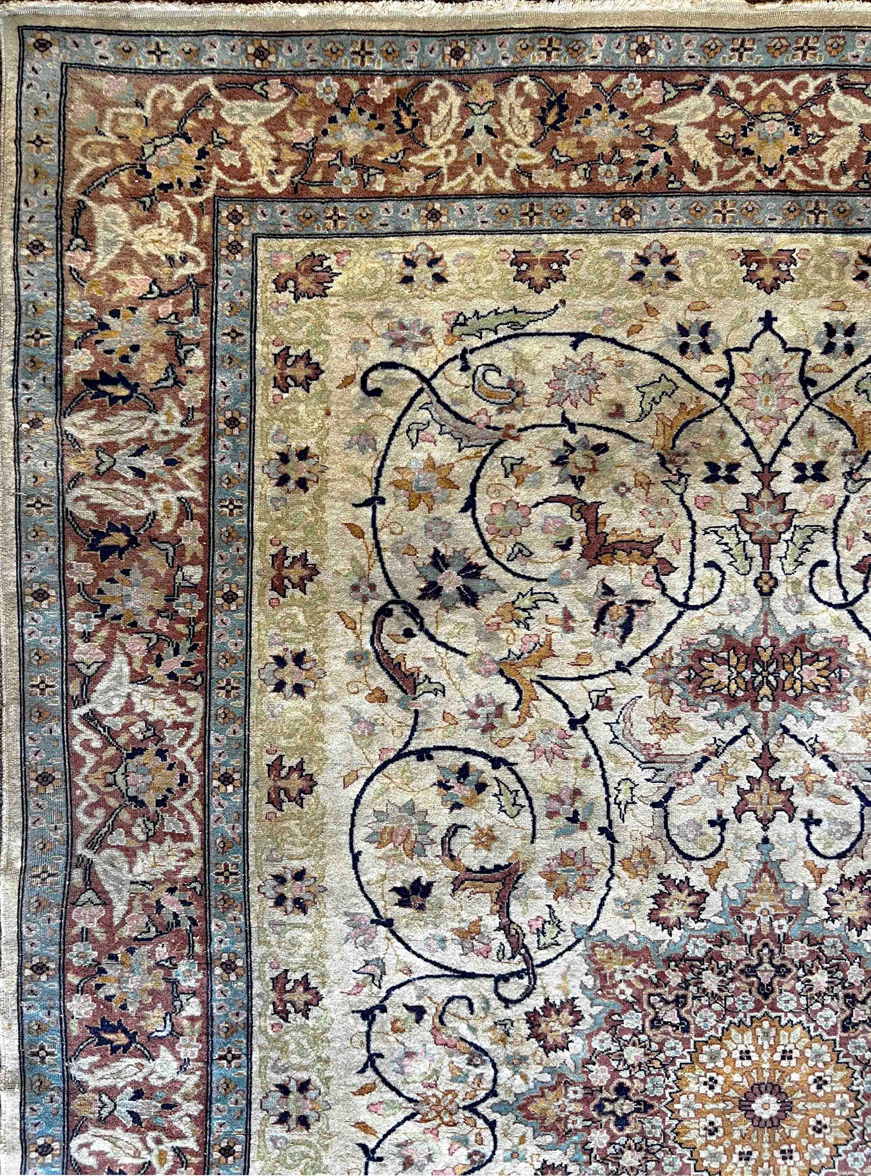Annodato a mano Tappeto persiano Tabriz del XIX secolo - 2m15x1m40 - No. 942 in vendita