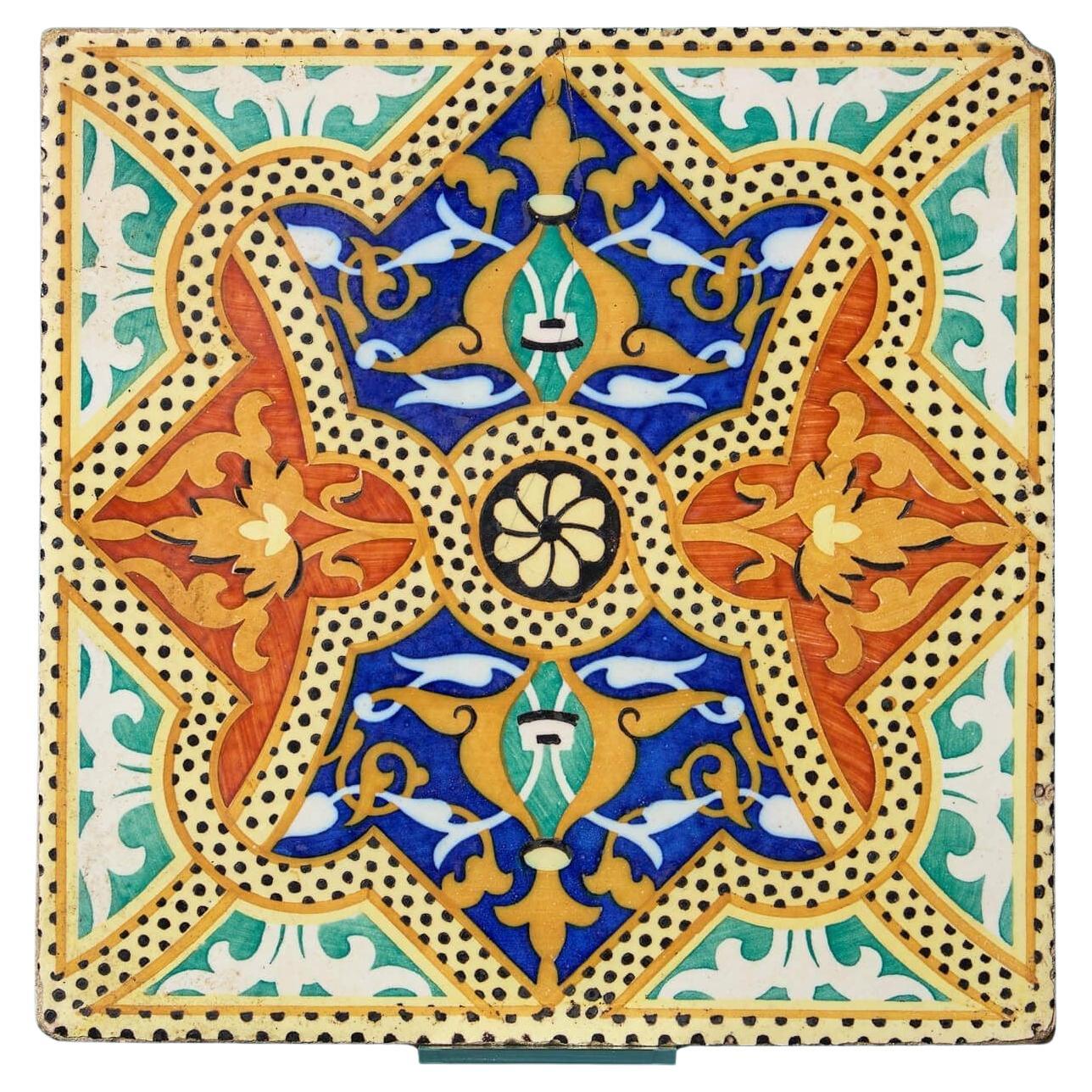 19th Century Talavera Style Tile For Sale