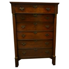 19th Century Tall 6 Drawer Oak Chest of Drawers   