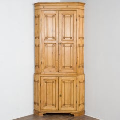 19th Century Tall Danish Pine Corner Cabinet