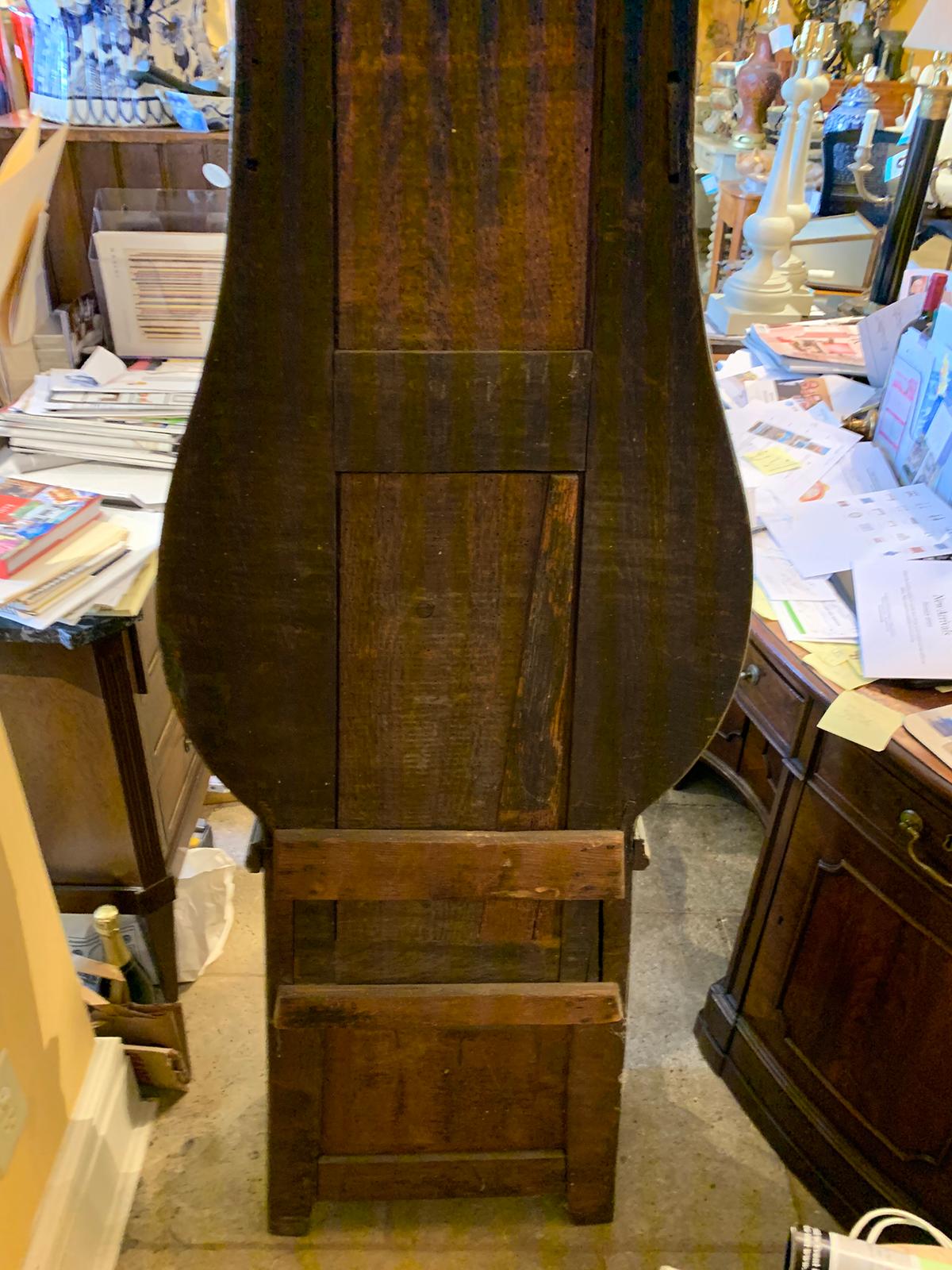 19th Century Tall French Painted Longcase Clock For Sale 14