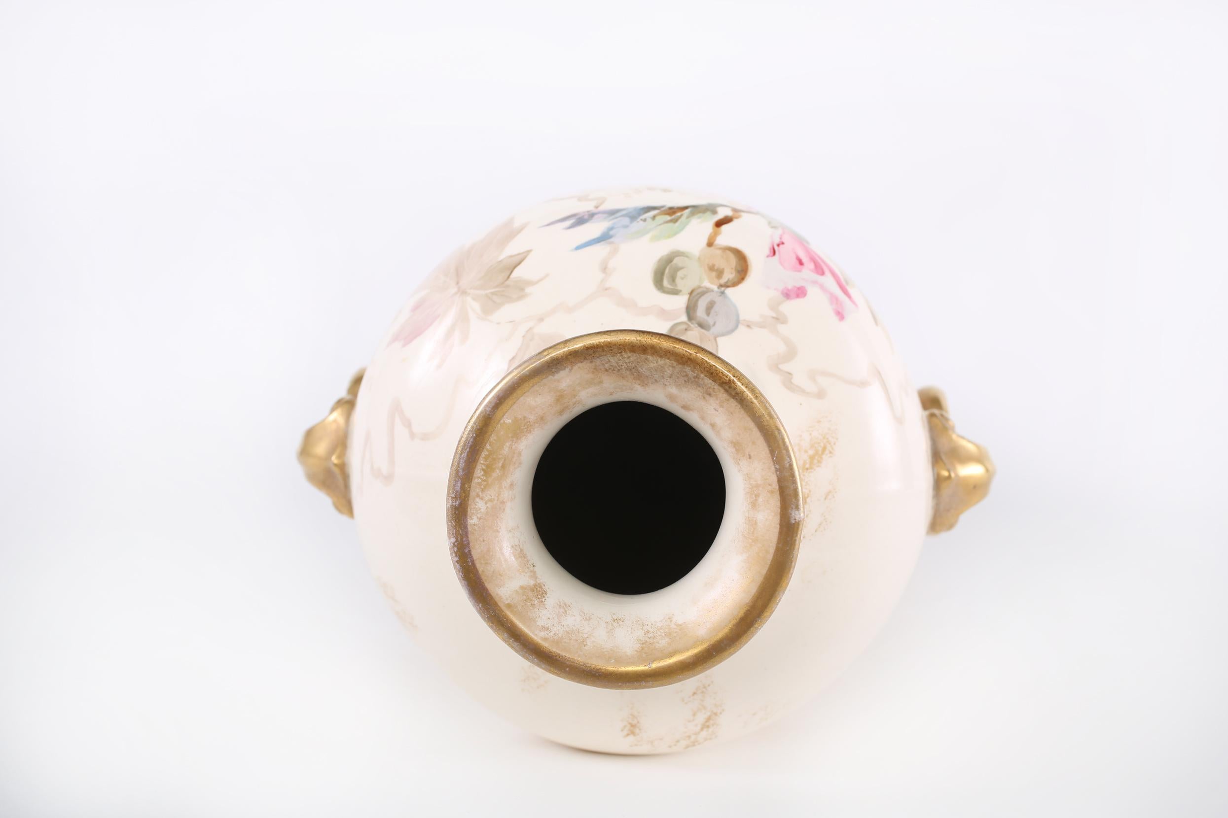 19th Century Tall Gilt Porcelain Decorative Vase / Piece For Sale 1