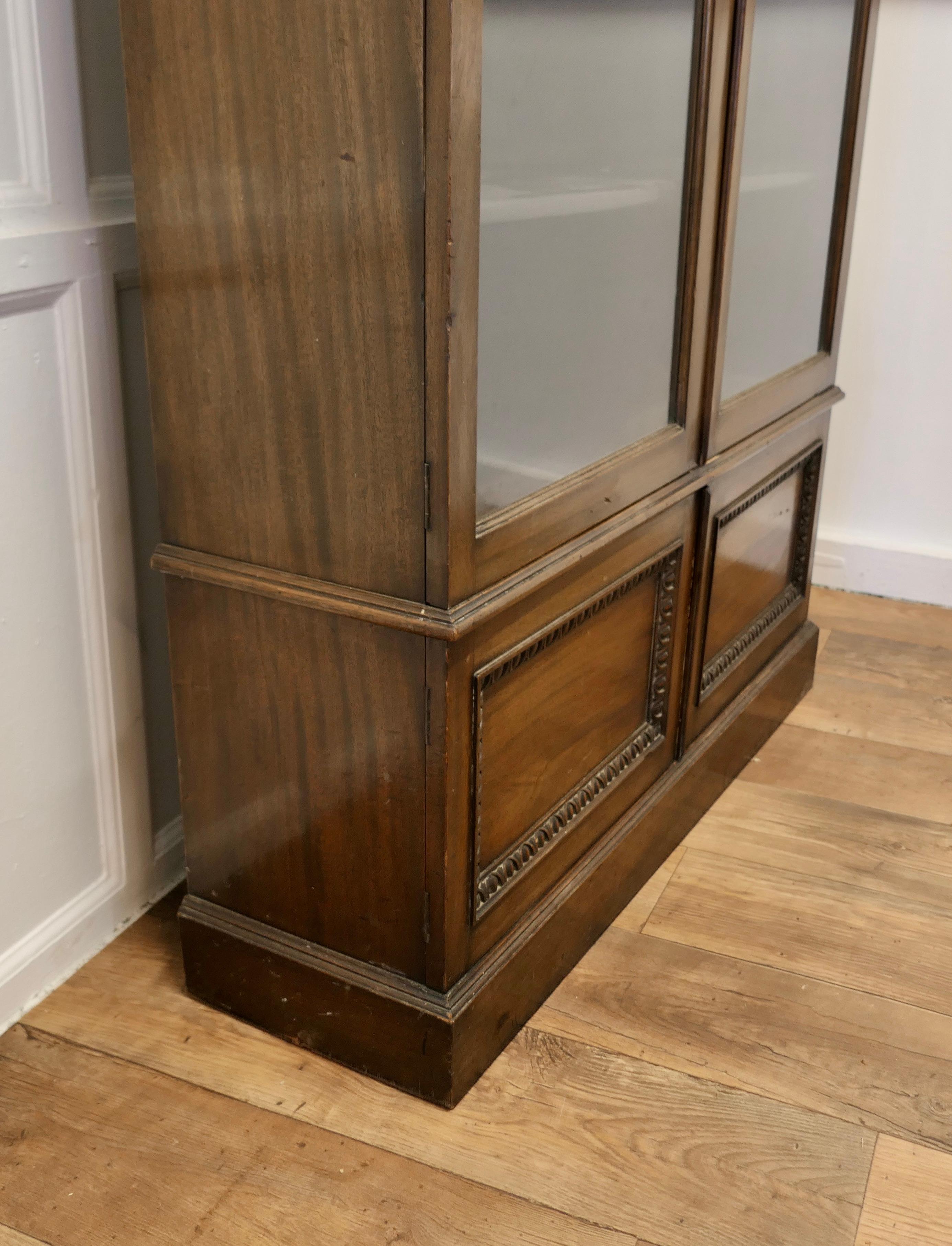 19th Century Tall Glazed Bookcase, with Cupboard under  For Sale 1