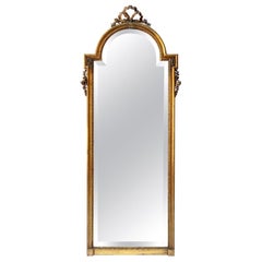 19th Century Tall Louis XVI Carved Giltwood Mirror