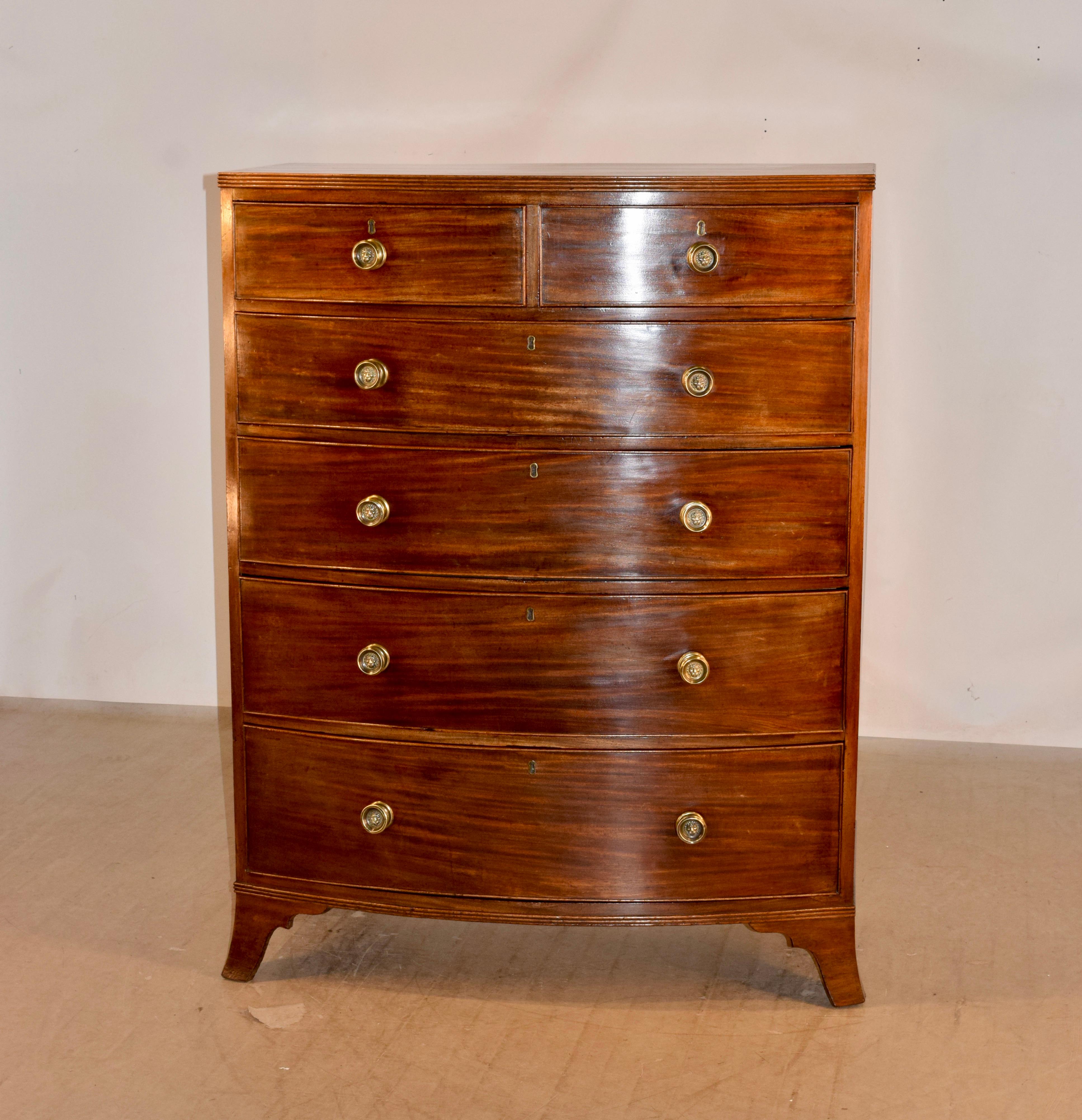 19th Century Tall Mahogany Chest of Drawers 5