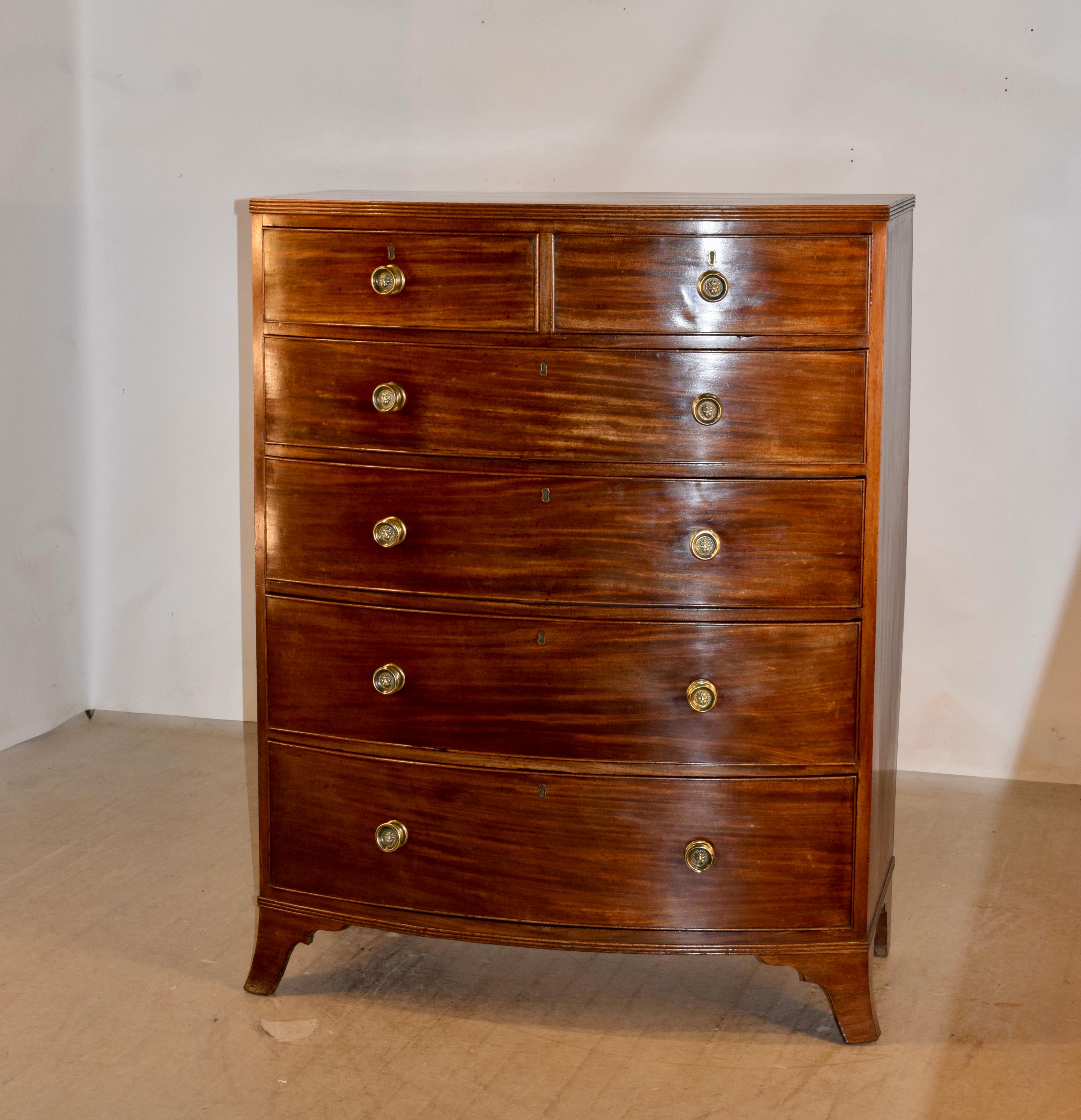 19th Century Tall Mahogany Chest of Drawers 6
