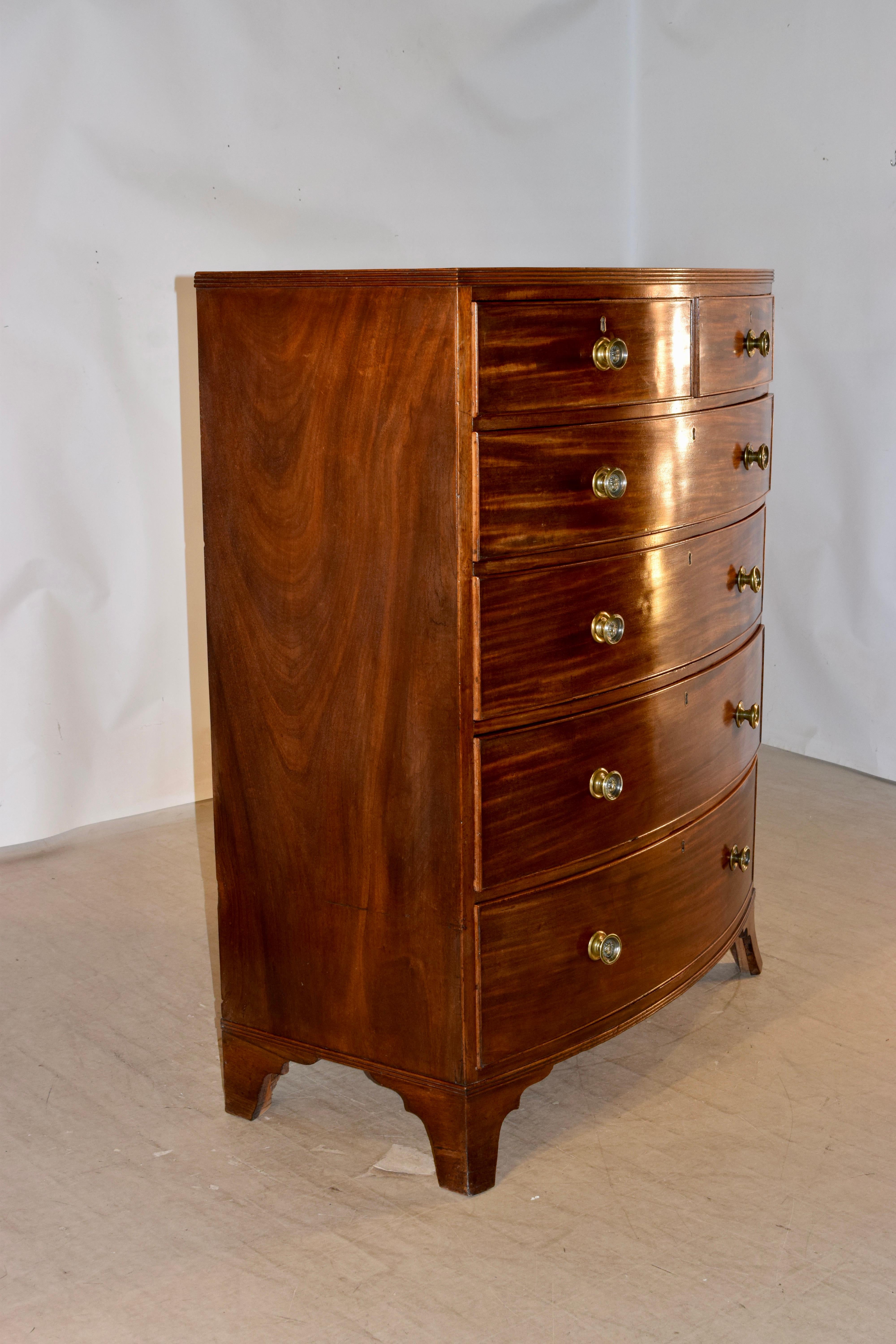 19th Century Tall Mahogany Chest of Drawers In Good Condition In High Point, NC