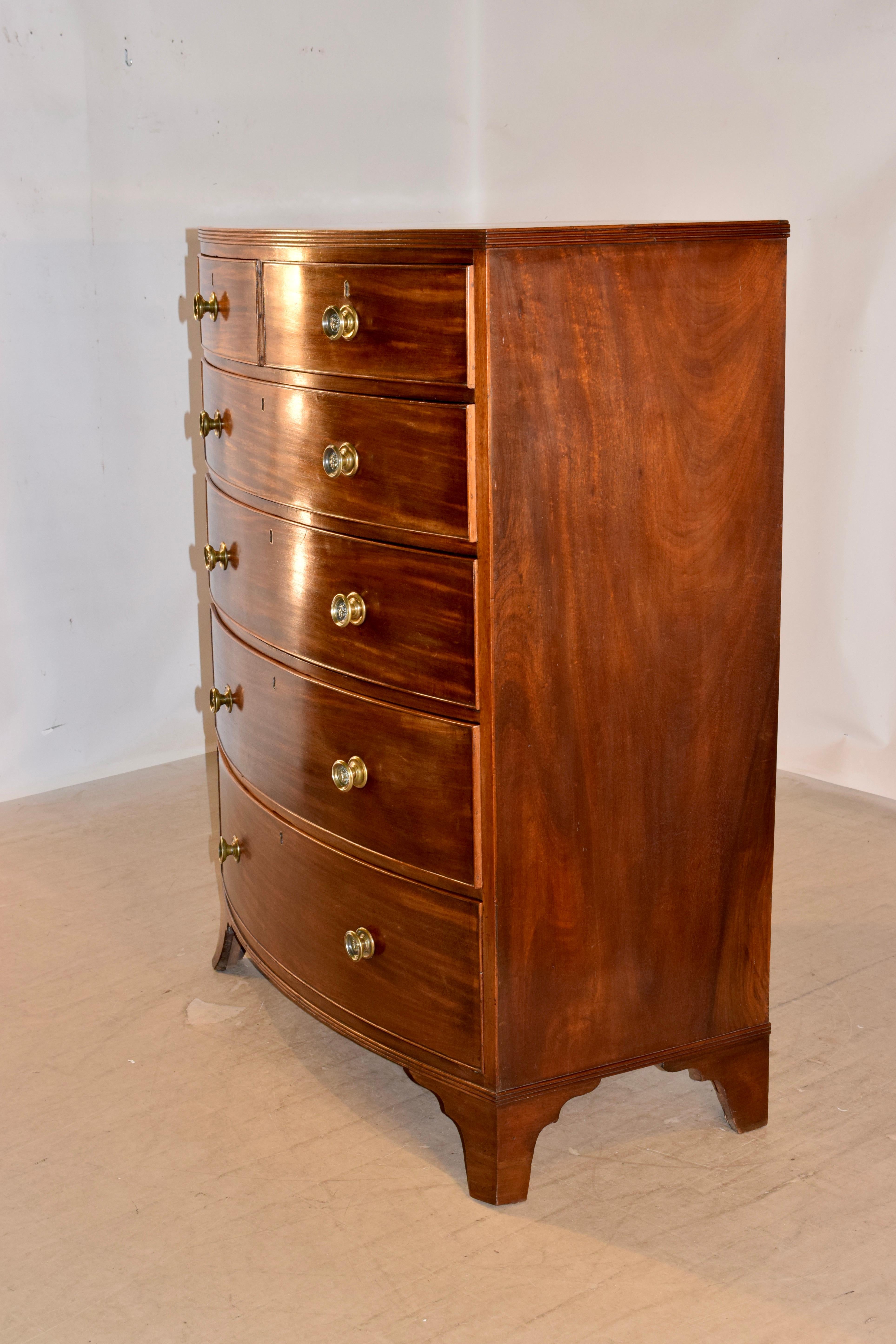 19th Century Tall Mahogany Chest of Drawers 1