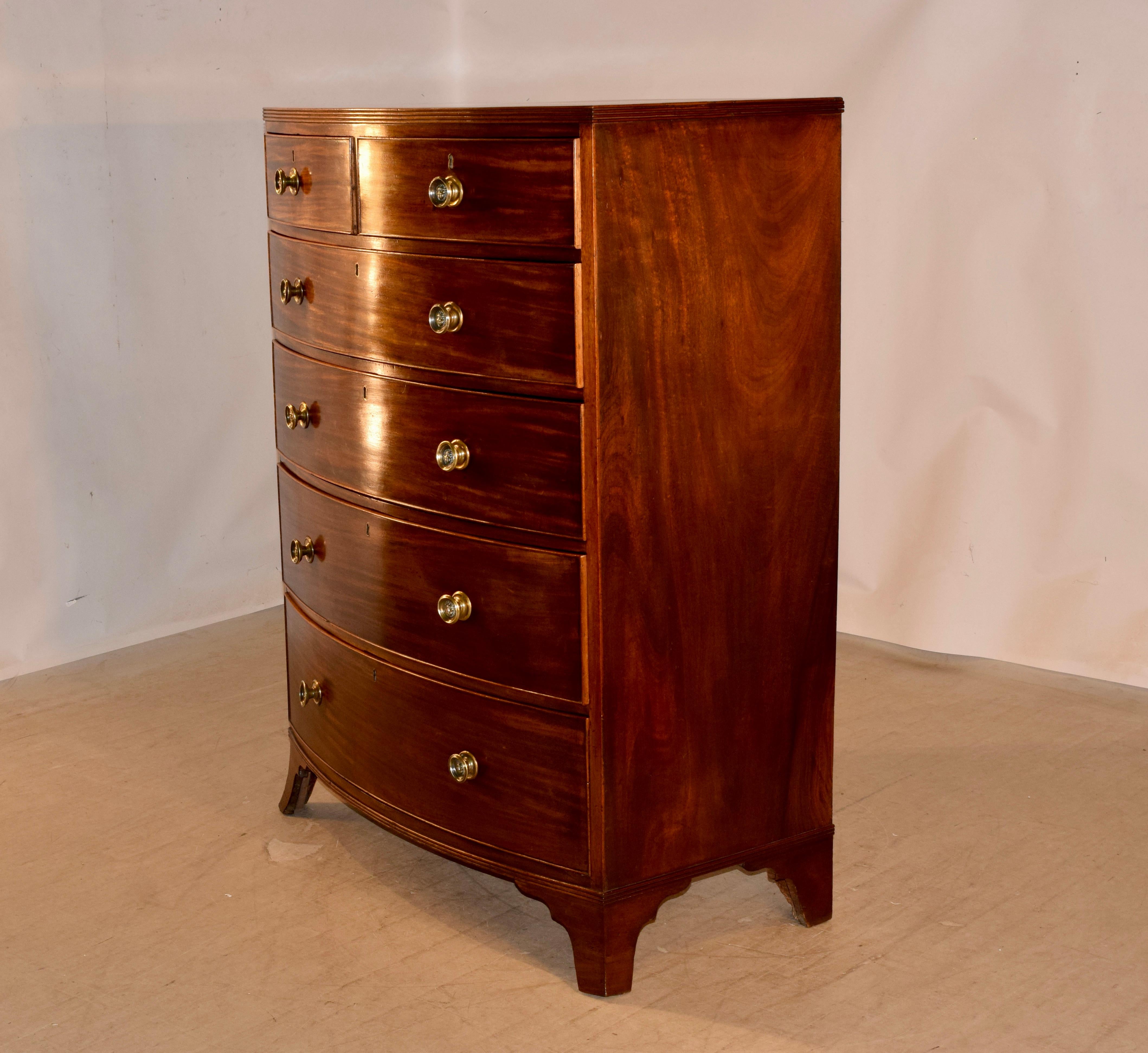 19th Century Tall Mahogany Chest of Drawers 2