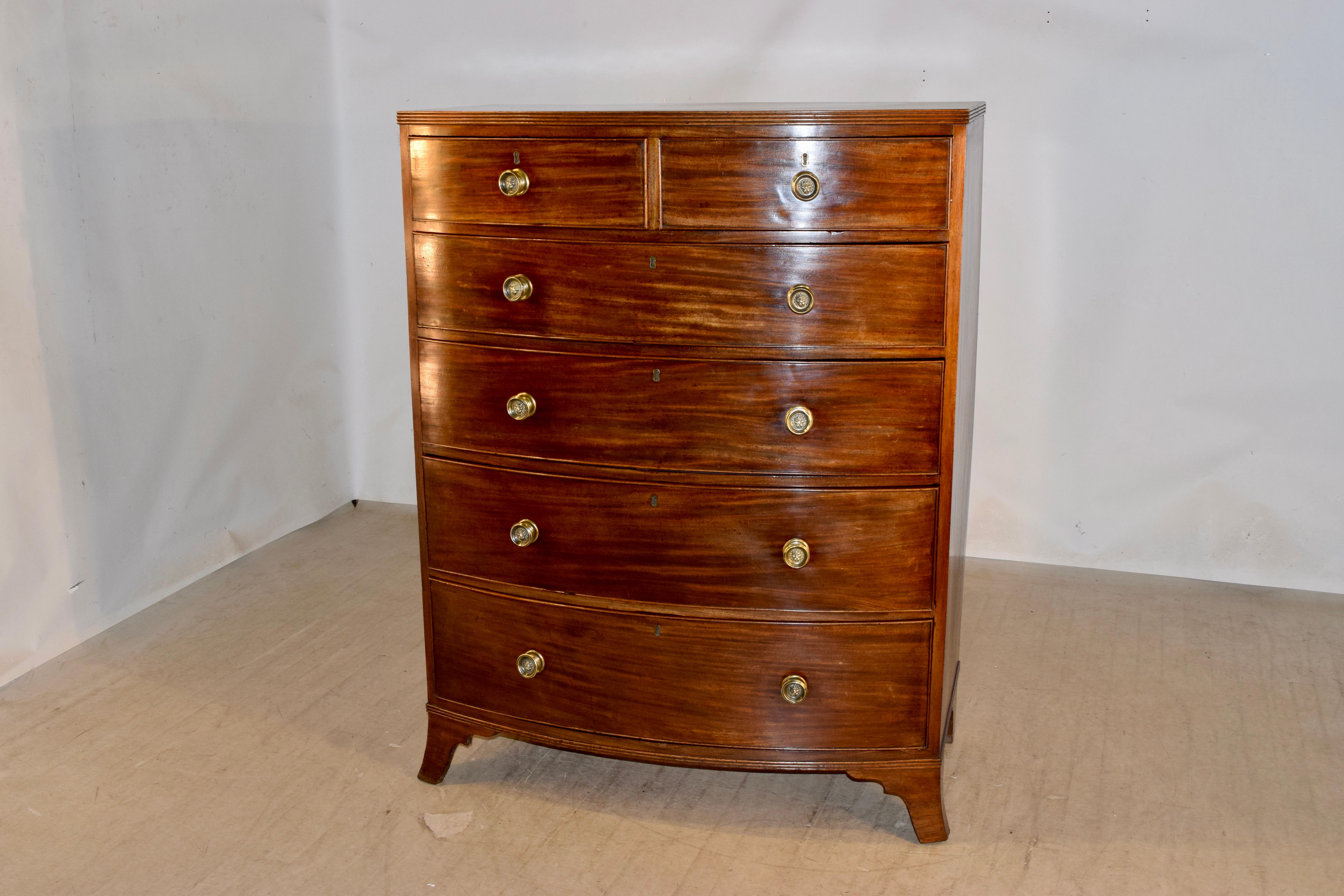 19th Century Tall Mahogany Chest of Drawers 3