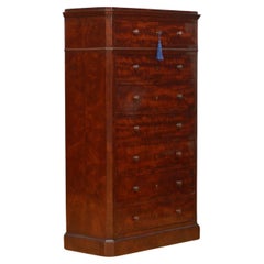 19Th Century Tall Mahogany Chest of Drawers