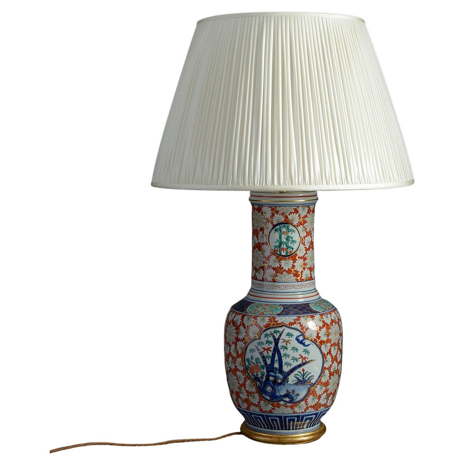 19th Century Tall Meiji Period Imari Vase Lamp