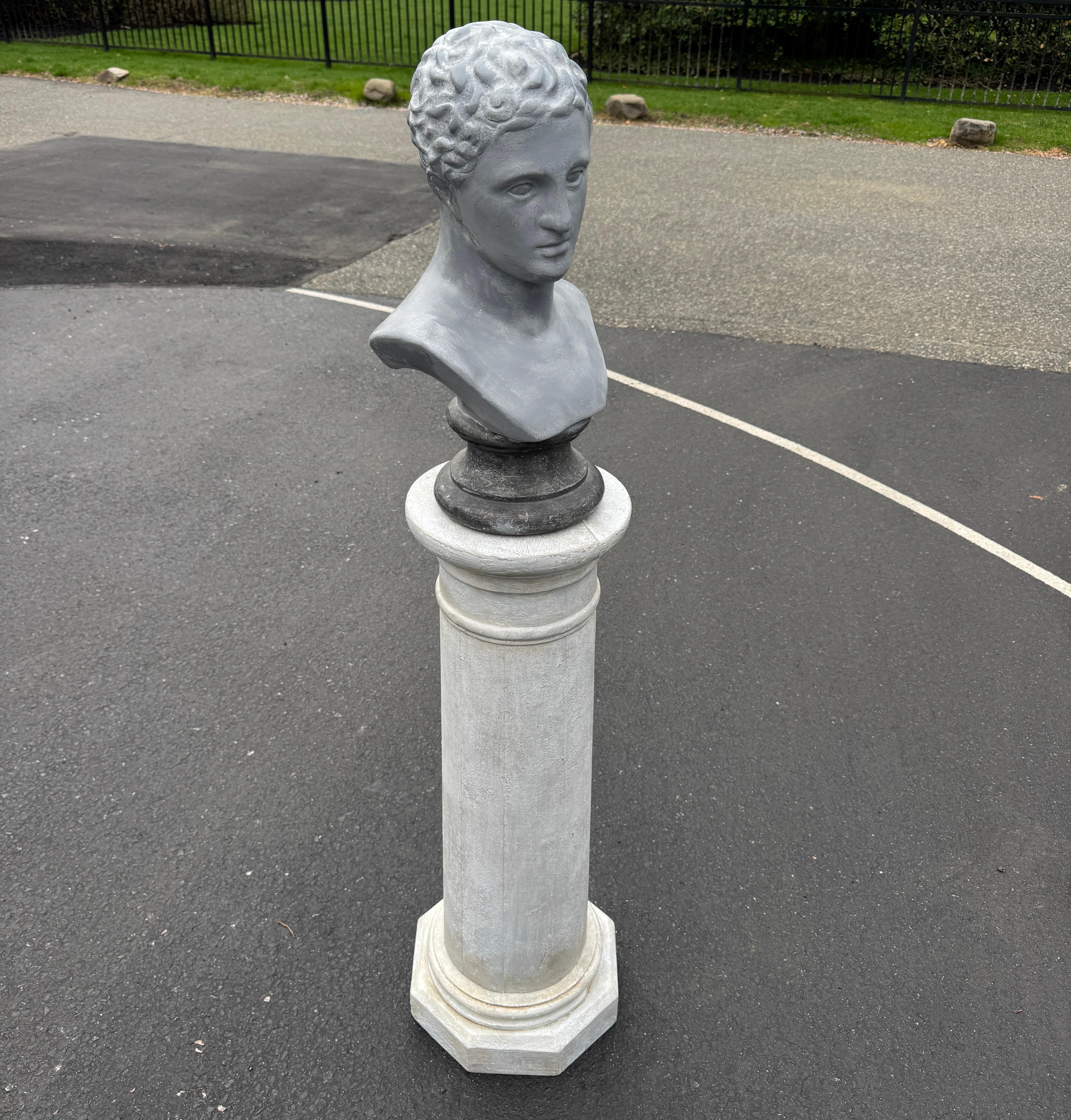 19th Century Tall Painted Wood Column Pedestal Stand Gustavian Style 8