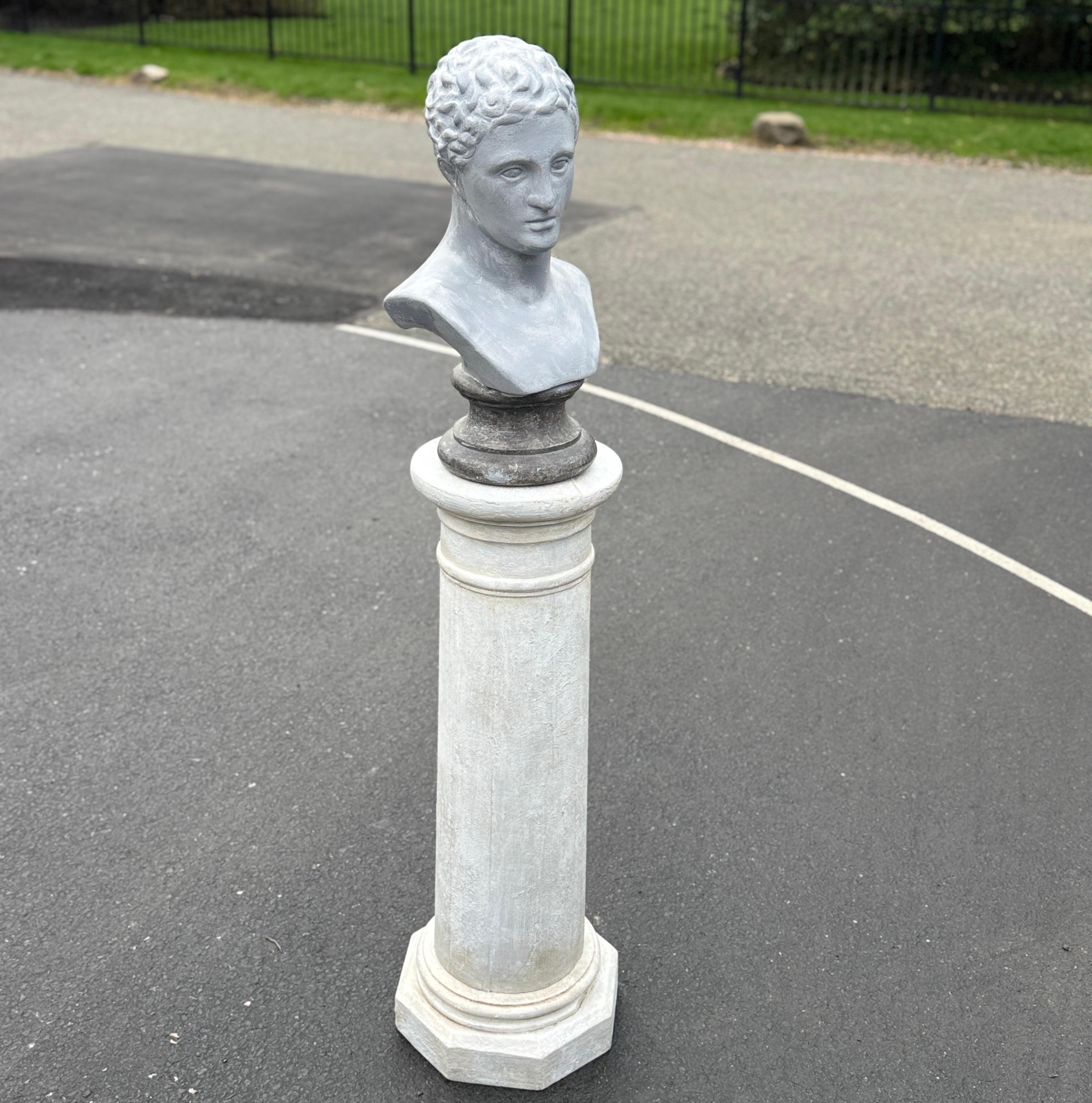 19th Century Tall Painted Wood Column Pedestal Stand Gustavian Style 9